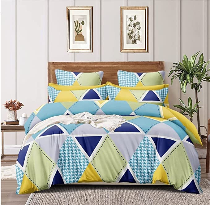 Tib The Intellect Bazaar Glace Cotton Cotton Ac Reversible Comforter Set King Size Double BedRhombus Multi