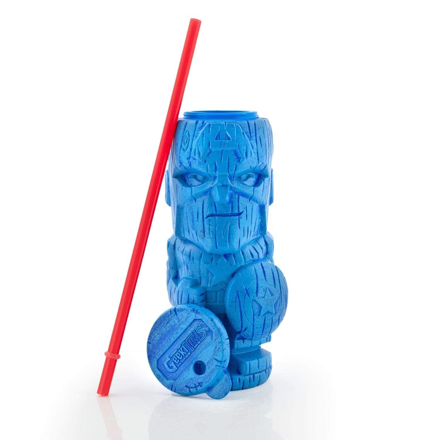 Captain America Geeki Tikis Marvel Tumbler | Official Marvel Collectible Plastic Tiki Style Cup | Holds 19 Ounces