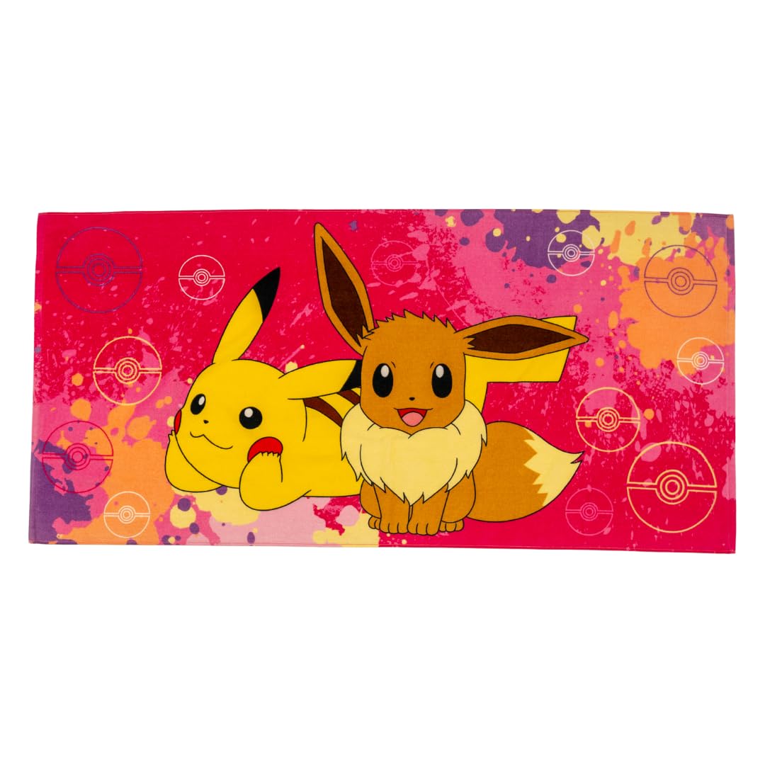 Franco Pokemon Girl Anime Kids Super Soft Cotton Bath/Pool/Beach Towel, 58 in x 28 in, (Officially Licensed Product)
