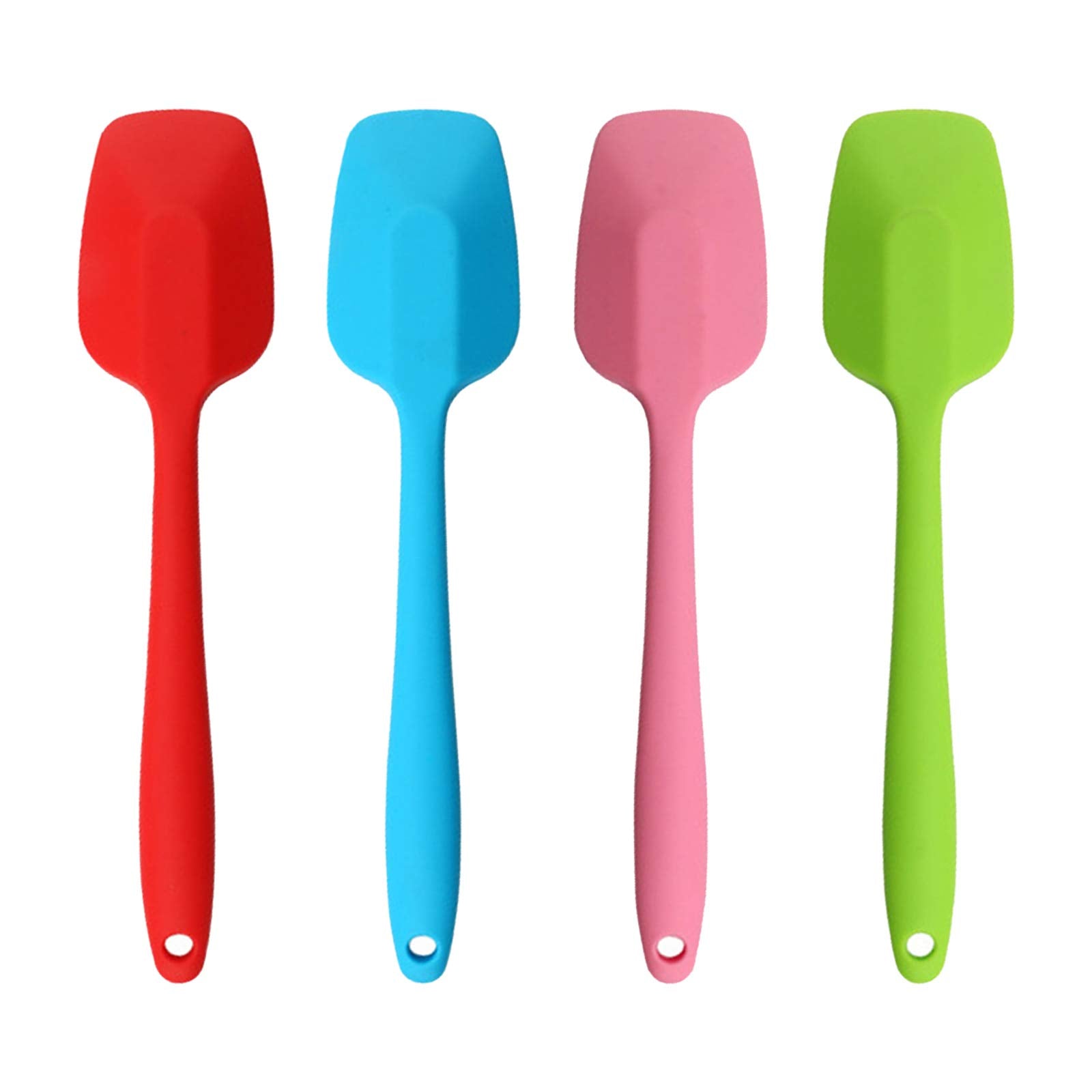 Silicone Spatulas, 10.6 Inch Rubber Spoon Spatula Heat Resistant One Piece Design Seamless Non-Stick Spoonulas Flexible Scrapers