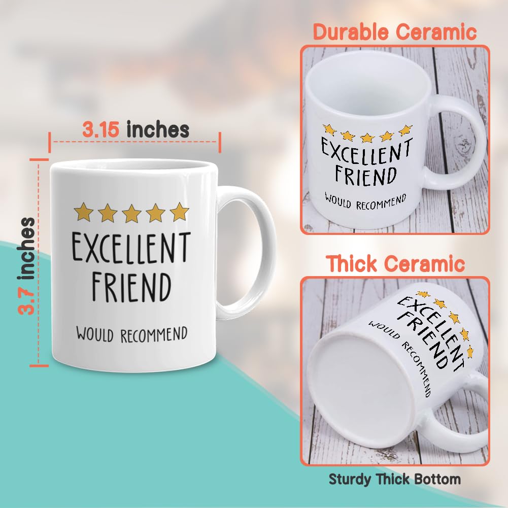 Friendship Mug 11 Oz, Excellent Friend Would Recommend Star Review Funny Best Friend Rating For Bestie Sister Siblings Sister'S