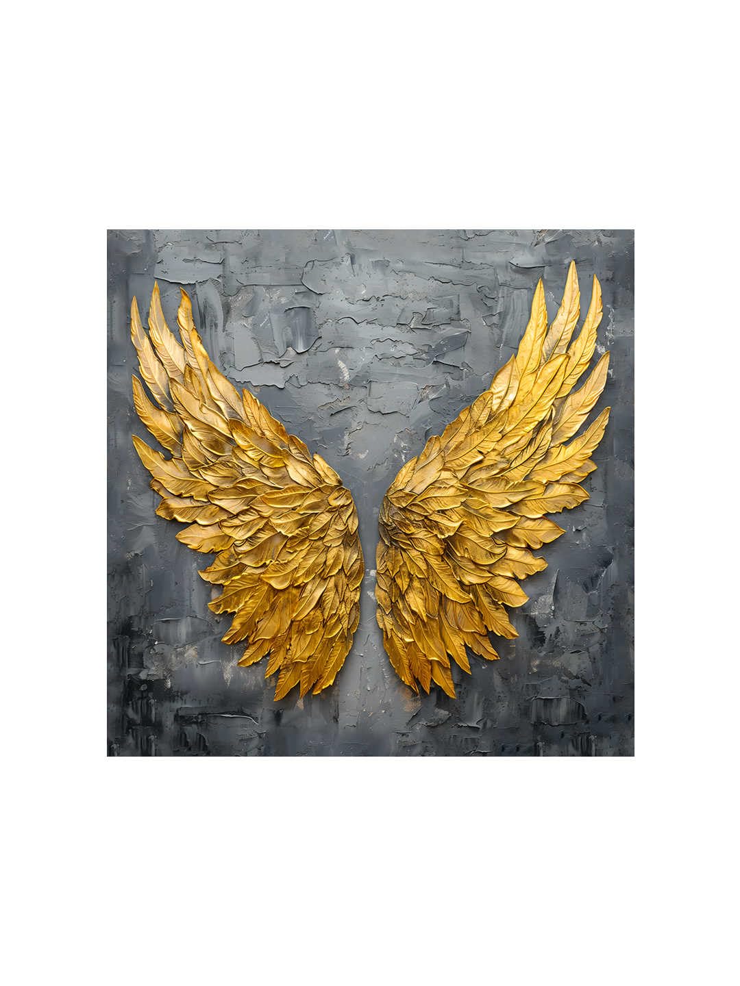 999Store Golden Angel Wings Canvas-Wrapped Painting 24X24 - Inspirational Wall Art(Flp24X240452)