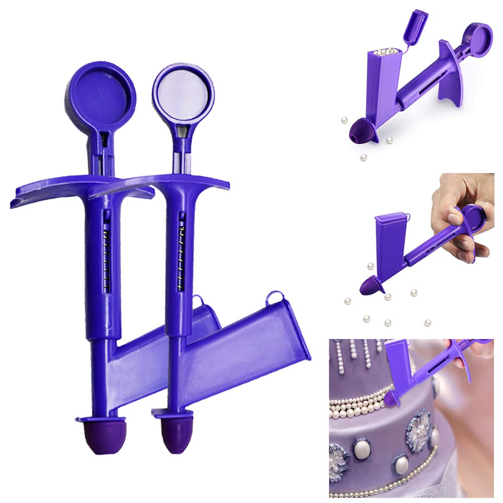 Plastic Pearl Applicator Fondant Pearl Ball Applicator Sugarcraft Cake Decorating Tools Plunger (3Mm And 6Mm)