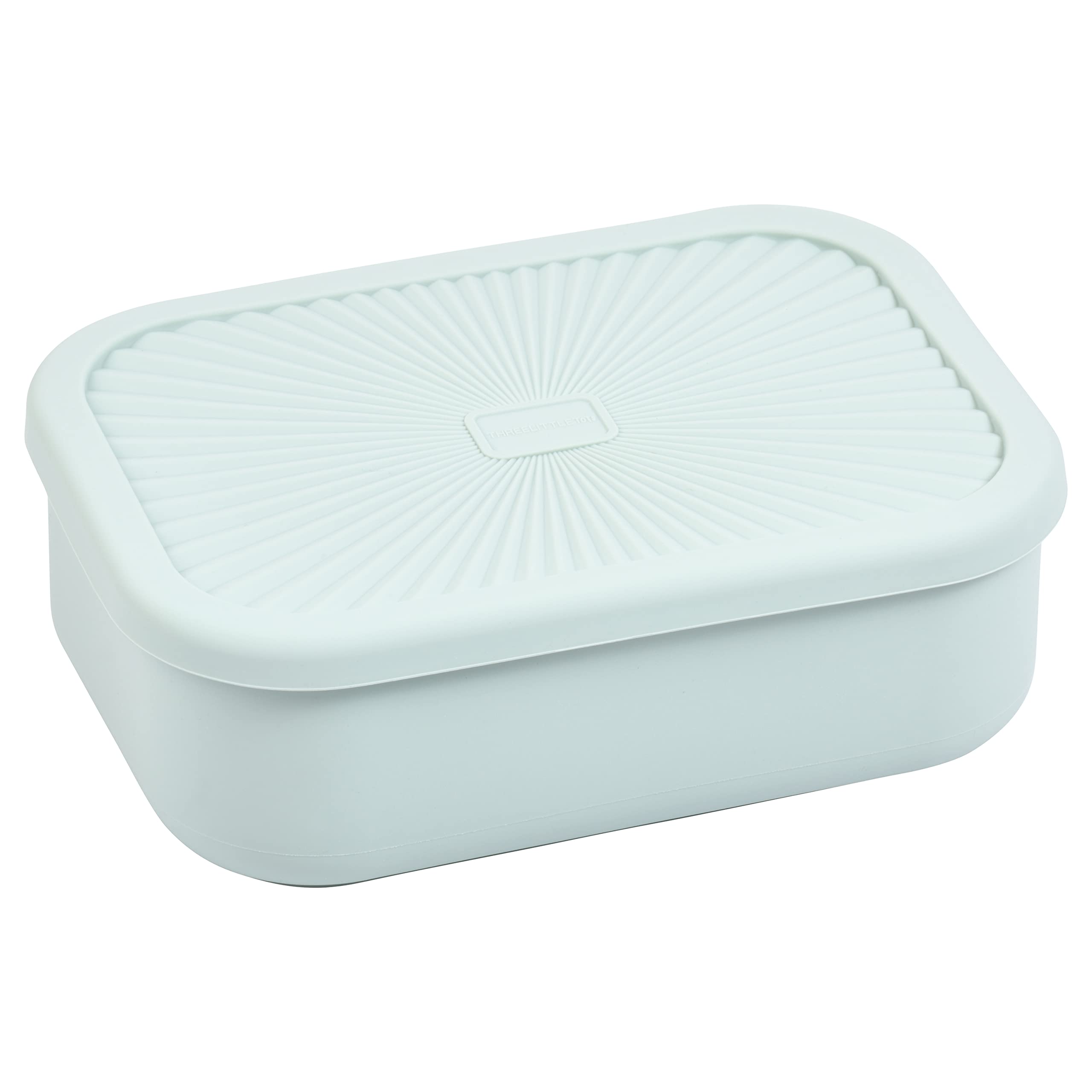 Three Little Tots - Bento Box Lunch Box Reusable Silicone Lunch Box Container Leak-Proof With 3 Compartments (Honeydew Green)