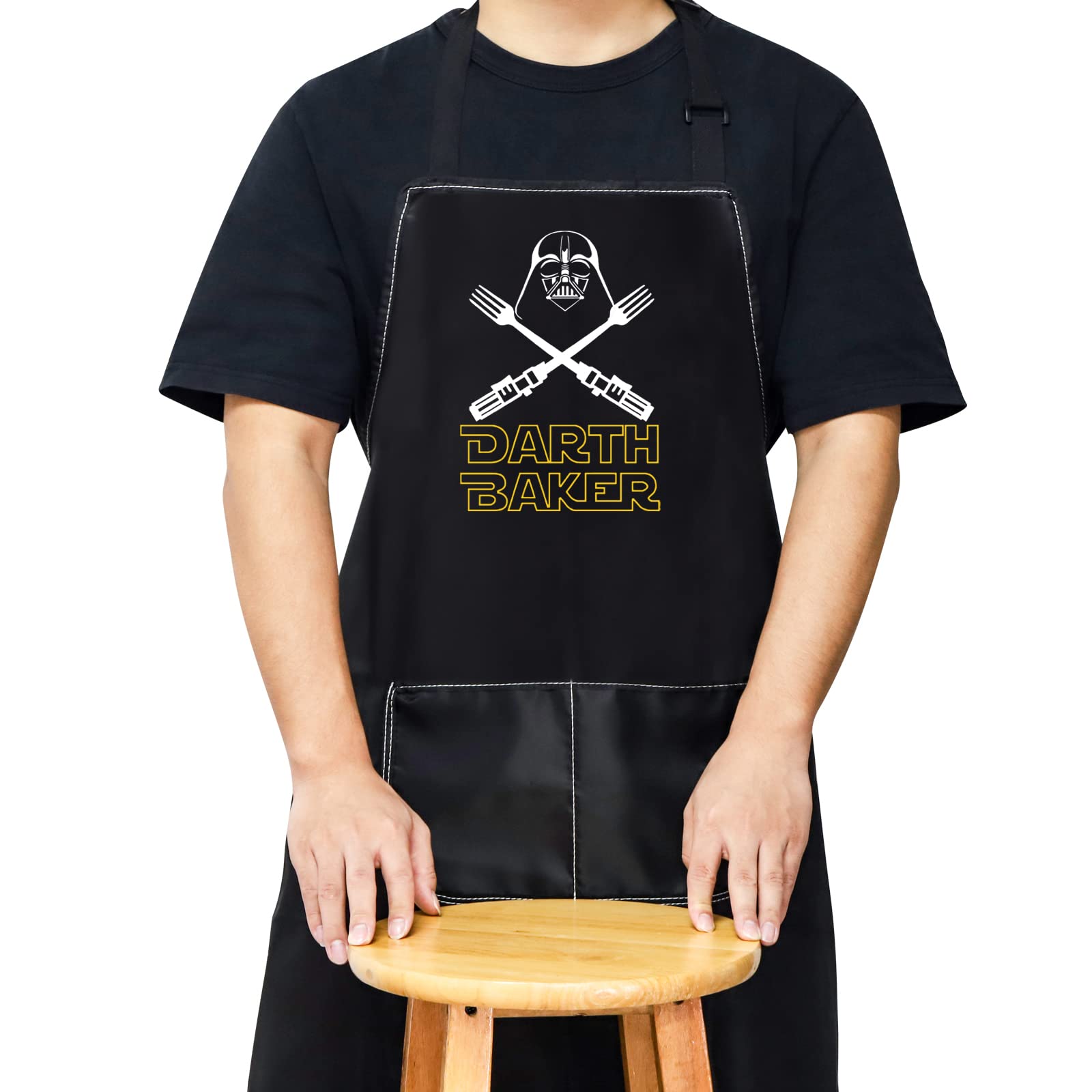 Wzmpa Baker Apron Movie Fans Gift Movie Adjustable Kitchen Apron With Pocket For Baking Cooking Grilling (Dart Apron)