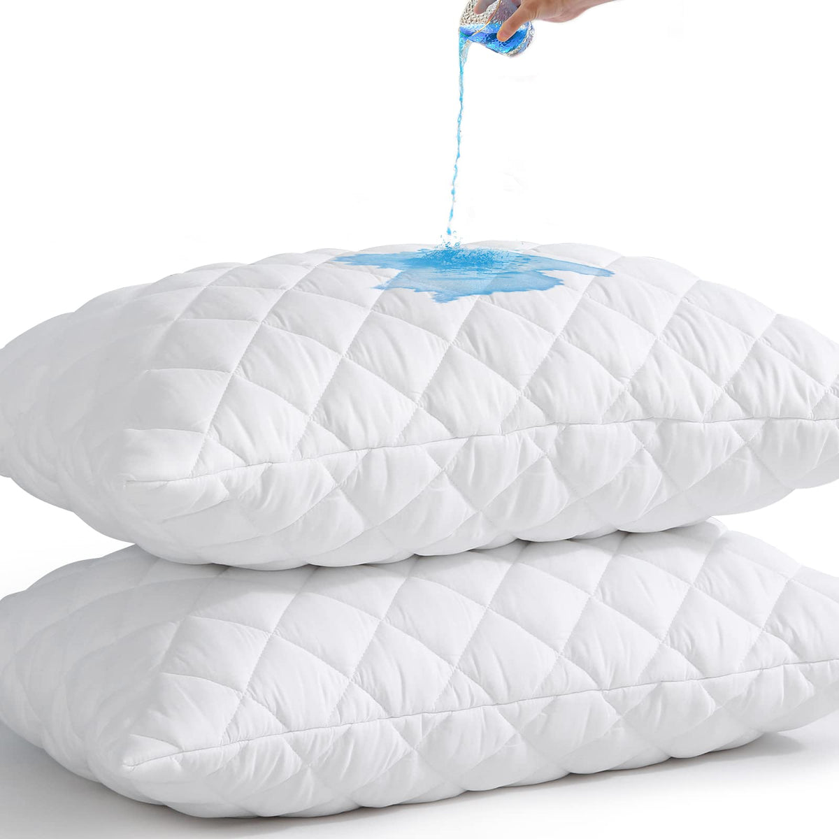Unilibra 2 Pack Waterproof Pillow Protector Quilted Queen Size(21X30)