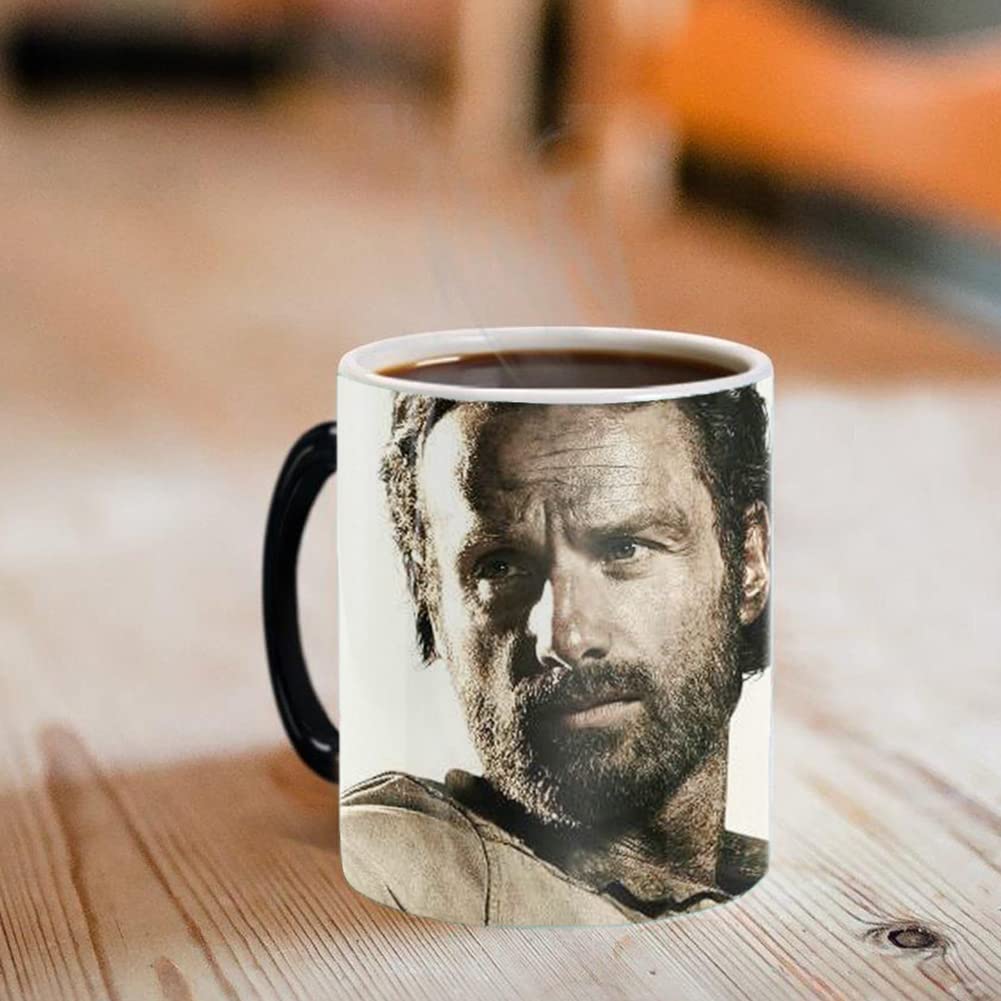 Aigori Rick And Daryl, The Walking Dead Coffee Mug(11Oz), Heat Sensitive Color Changing Coffee Mug, Twd Gift For Men Women Hallo