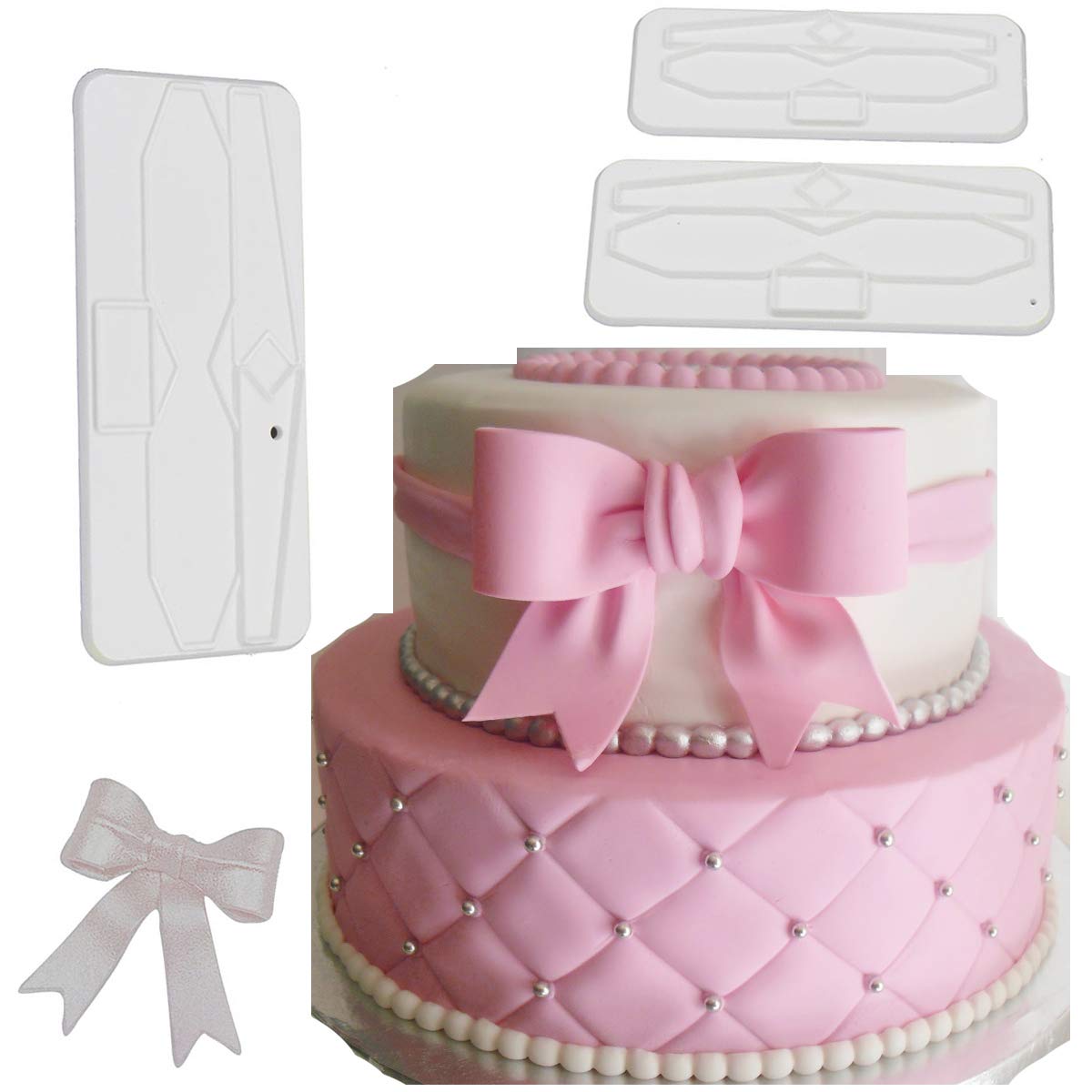 Anyana Ribbon Bowknot Bow Tie Cutter Set Cookie Impression Mold Plastic Cutter Fondant Sugar Paste Cutter Gum Paste Modelling To