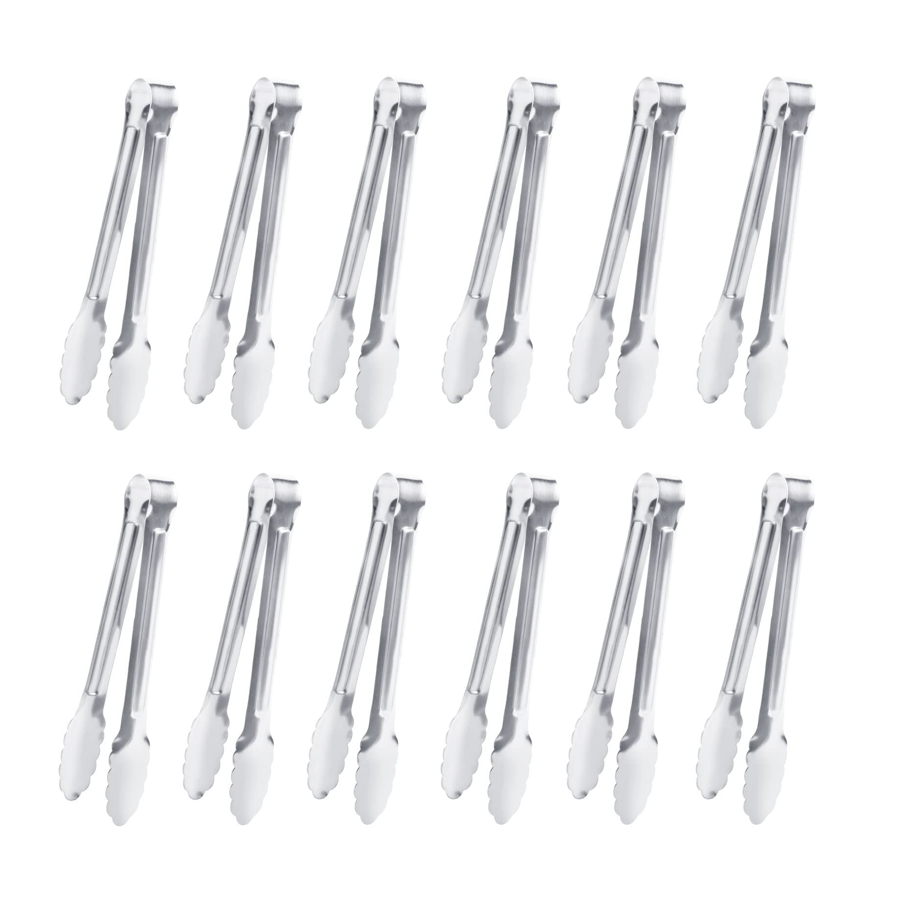 Serving Tongs,Buffet Tongs, Dmoera Stainless Steel Food Tong Serving Tong Small Serving Tongs Stainless Steel Mini Appetizer Ton