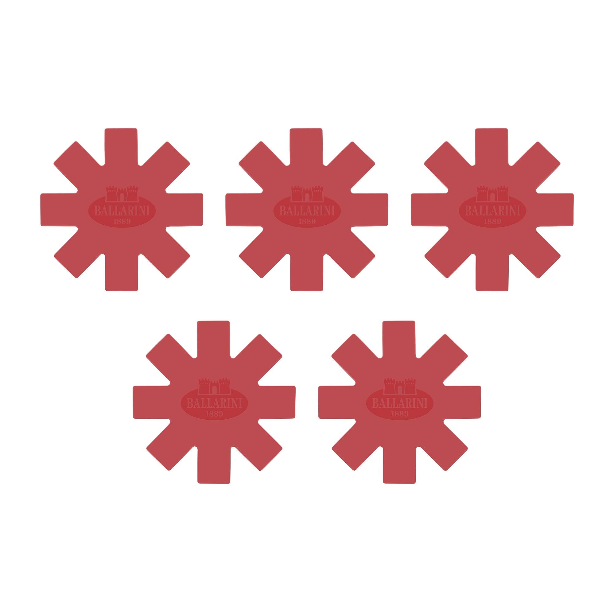 Ballarini 5-pc Silicone Cookware Protecters, Made in Italy,Red