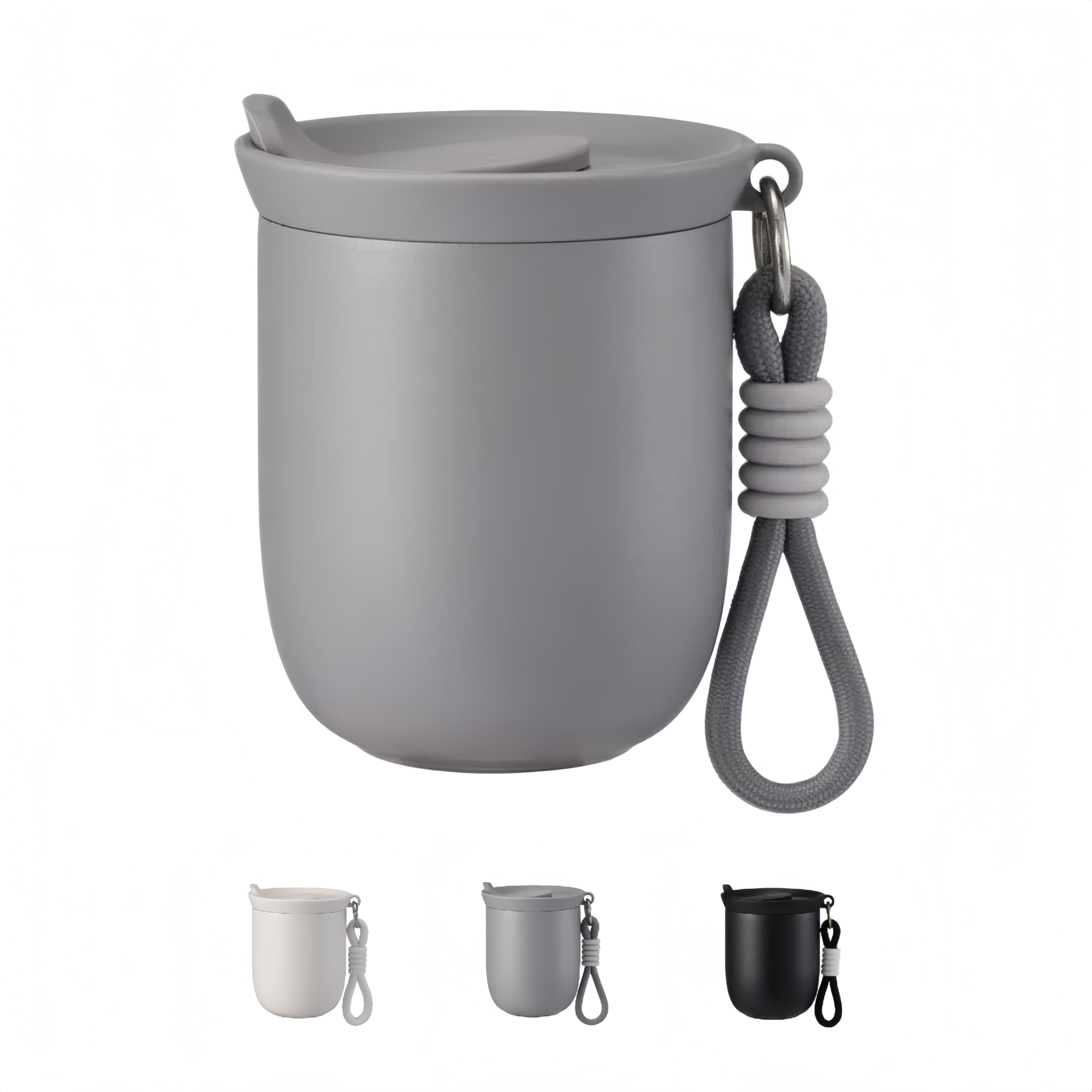 8oz Small Insulated Coffee Cup with Lanyard, Vacuum Steel Mini Travel Mug