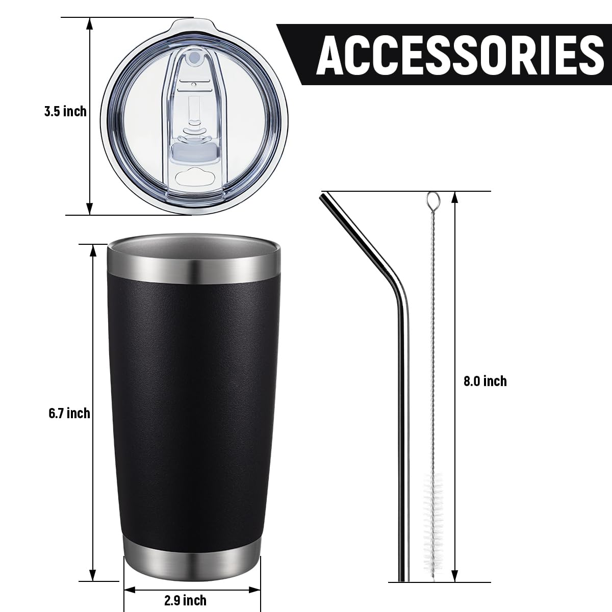 Comooo 20Oz Tumbler Stainless Steel Insulated Travel Mug Vacuum Double Wall Coffee Cup For Hot Beverage And Cold Drinks,Home And