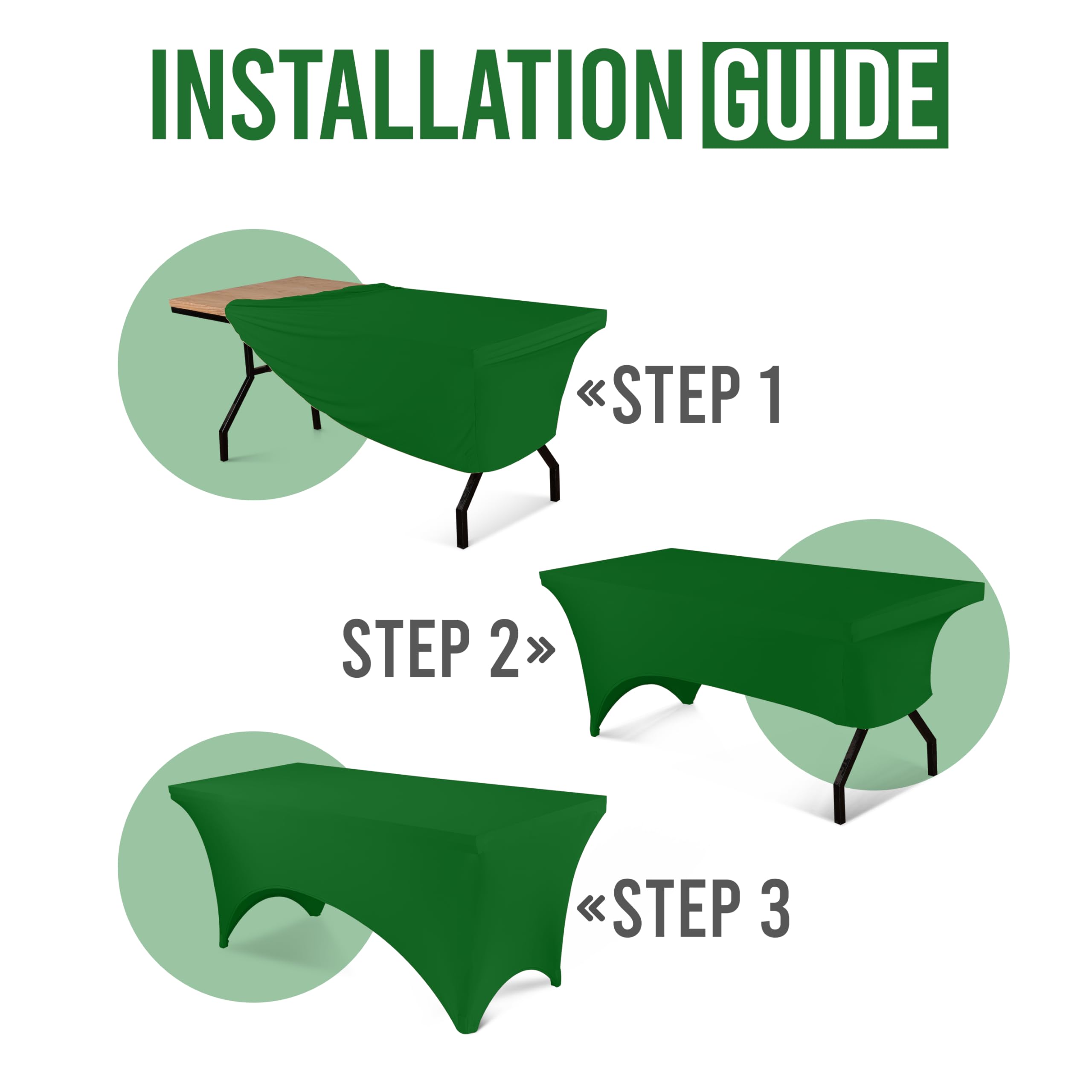 Utopia Kitchen Spandex Tablecloth 1 Pack [6Ft, Emerald Green] 200 Gsm Tight, Fitted, Washable And Wrinkle Resistant Stretch Rect