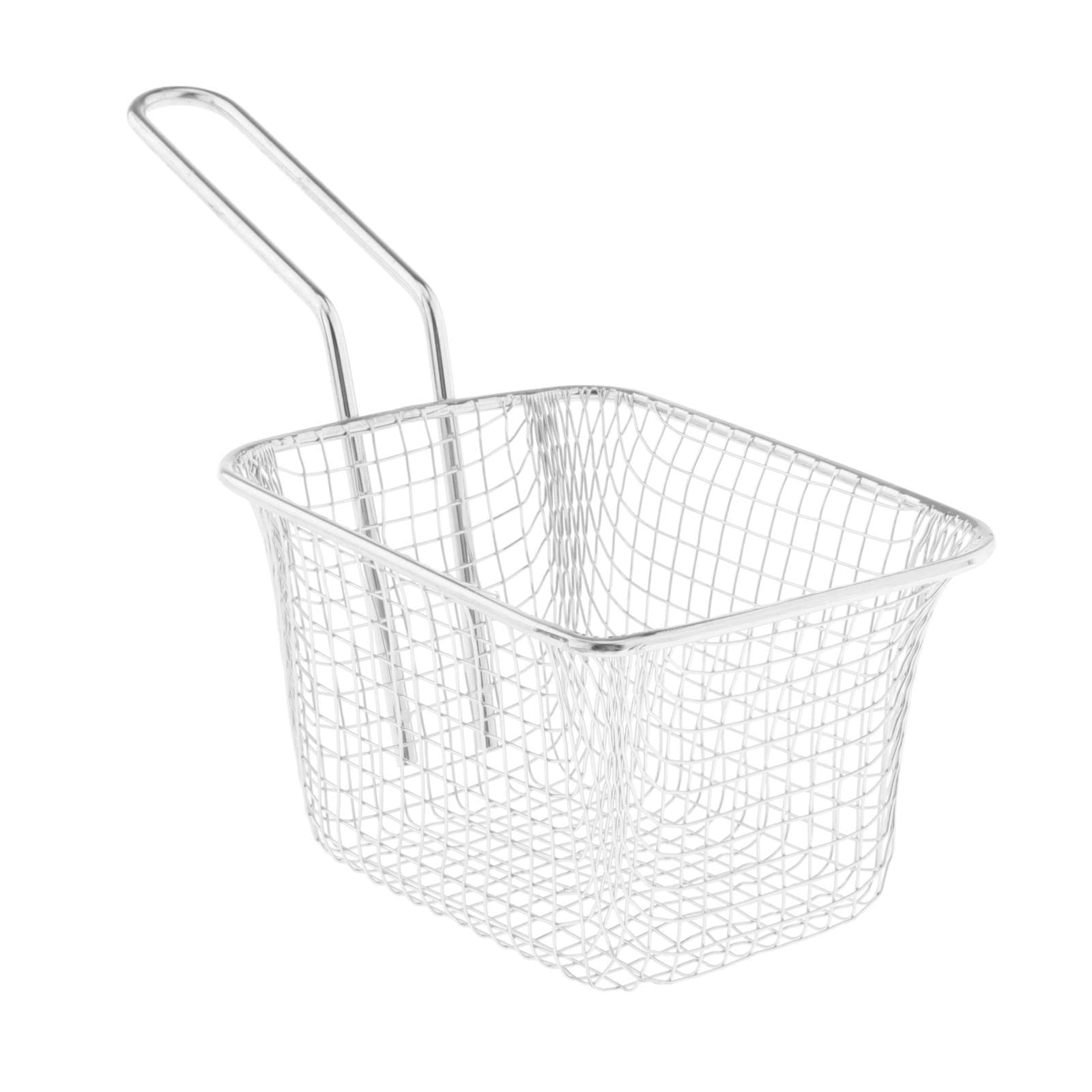 Ujeavette Tools Stainless Steel Frying Fried Basket Dumplings Kitchen Oil Leak Silver L Square