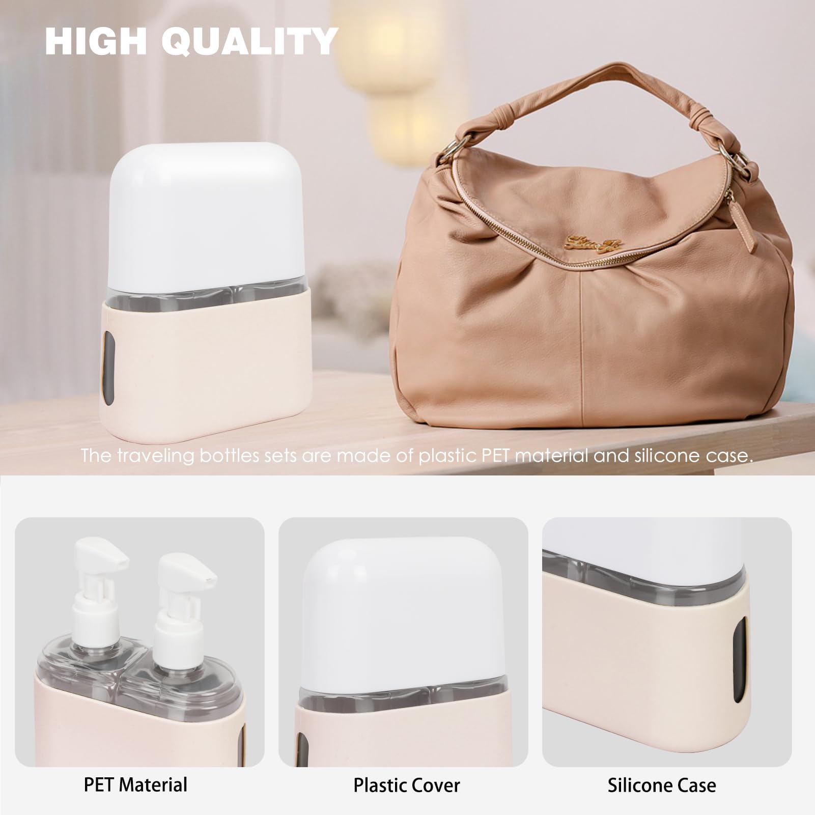Songaa Travel Bottles Leak Proof, 2 In 1 Travel Containers For Toiletries, Refillable Plastic Bottles With Lid, Travel Accessori