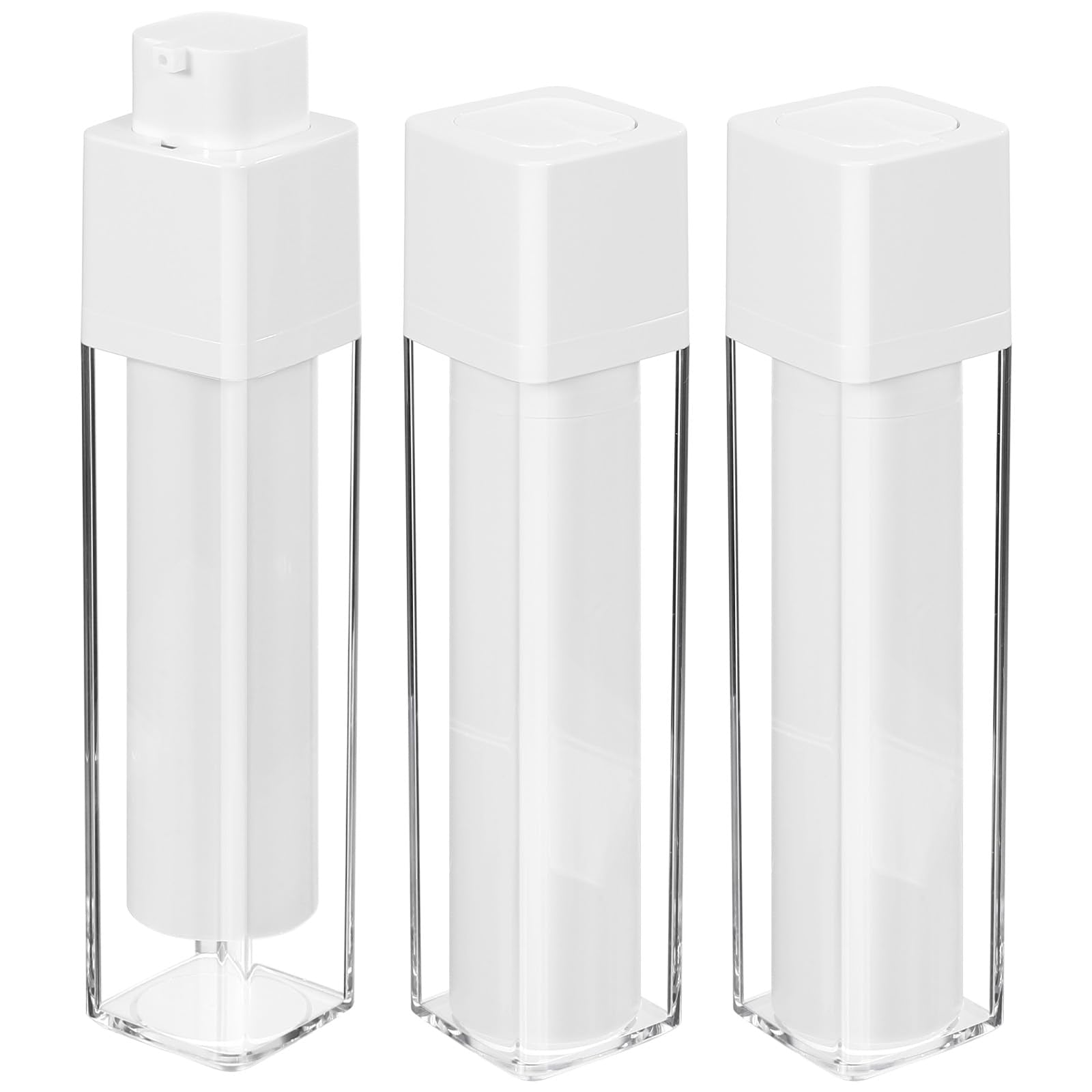 Holibanna Airless Pump Dispenser Foundation Bottle: 3pcs 50ml Skincare Moisturizer Empty Refillable Pumps Container 1.7oz Reusab
