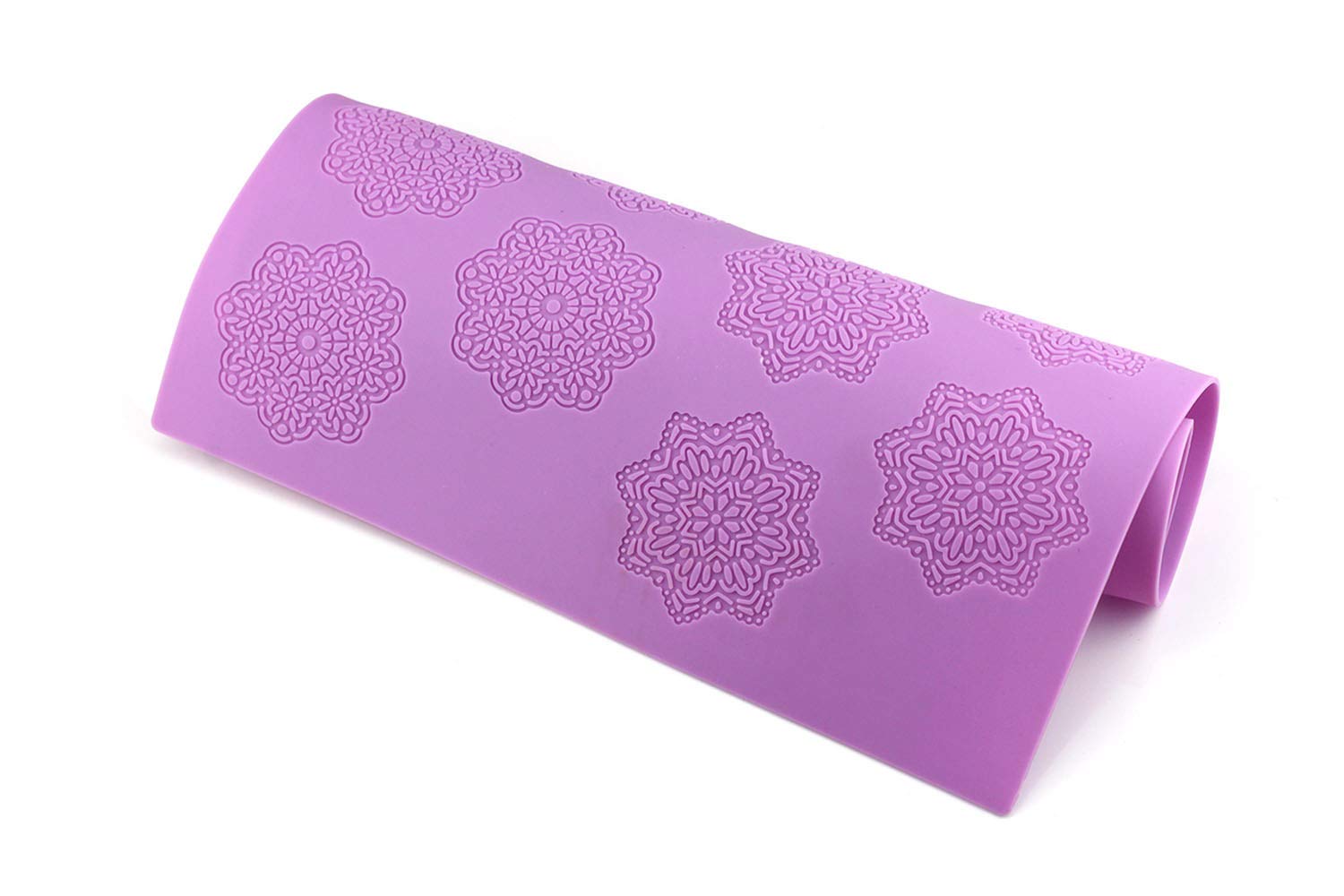 Hiparty Snowflake Flower Pattern Silicone Lace Mat Sugar Craft Impression Mold Edible Cake Decorating Wedding Decoration Floral