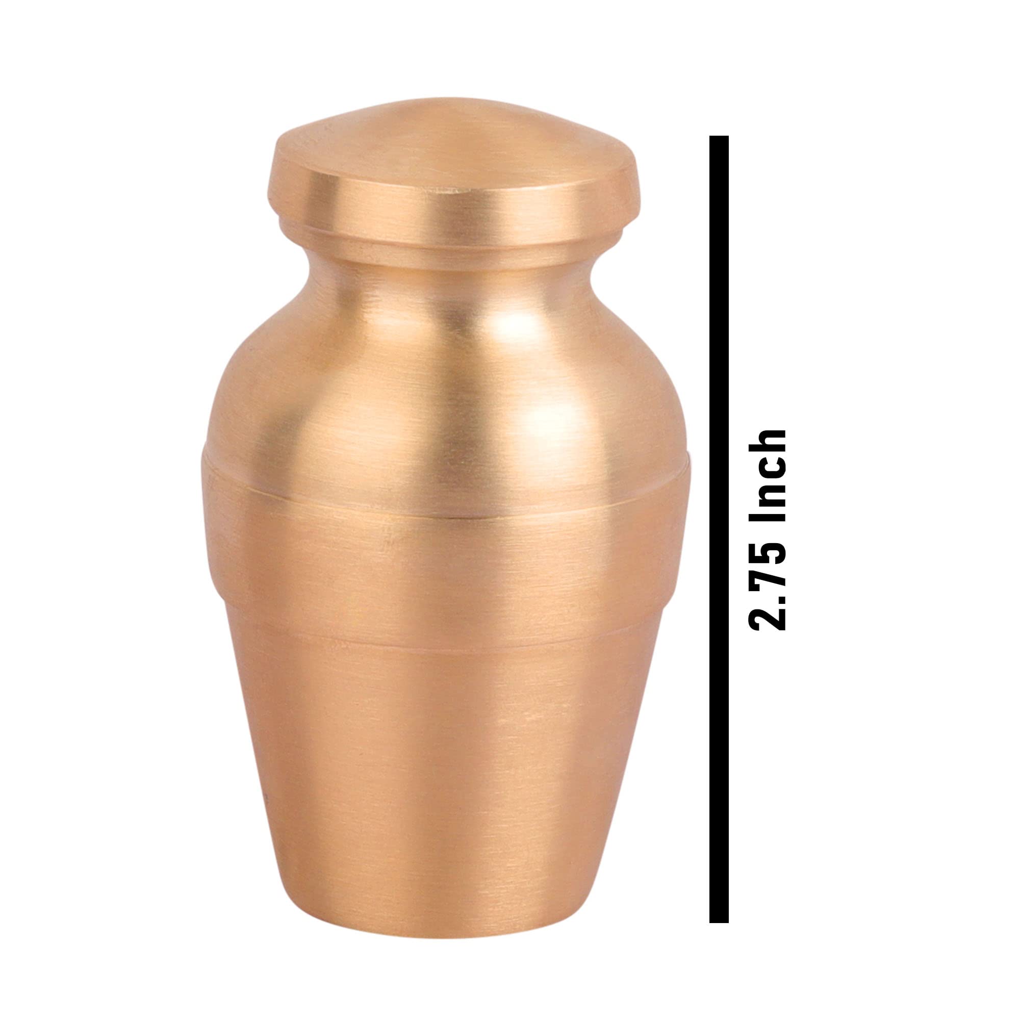 Karigar Creations Leak Proof Brass Gangajal Kalash for Pooja Temple Spirituals Diwali Gift 10 ml Capacity Size 3x1.5 inch