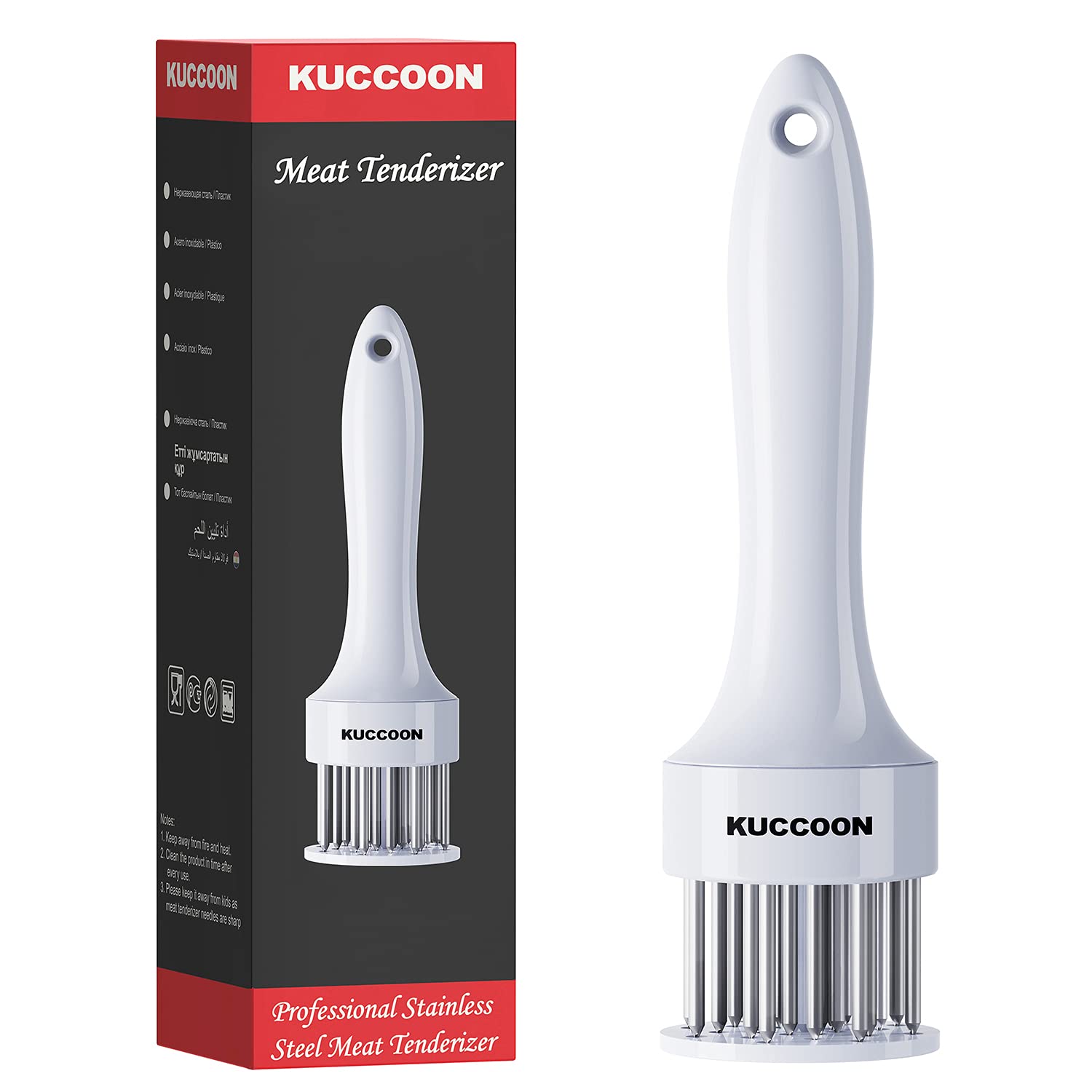 Kuccoon Meat Tenderizer Tool Stainless Steel Needle Ultra Sharp 24 Blades Tenderizer Tool For Tenderizing Beef Chicken Steak Vea
