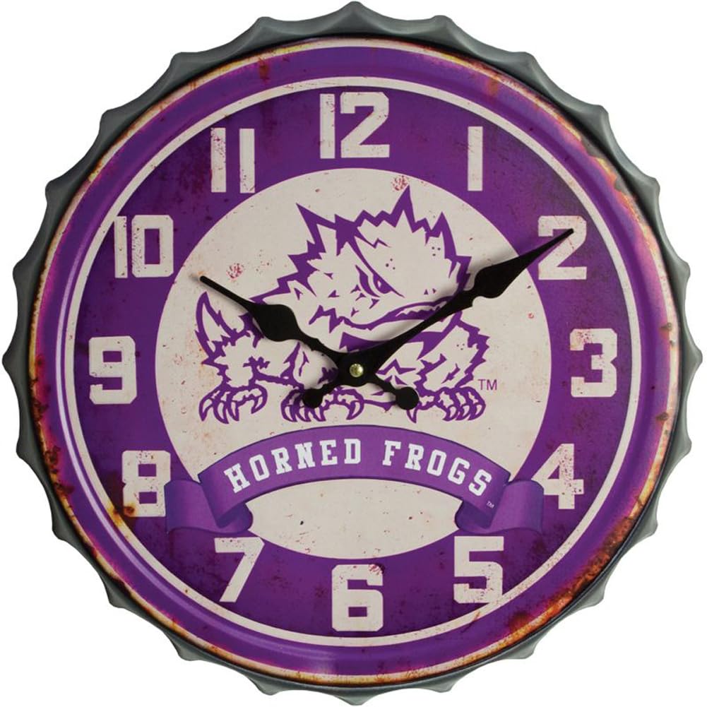 Texas Christian University Bottle Cap Clock