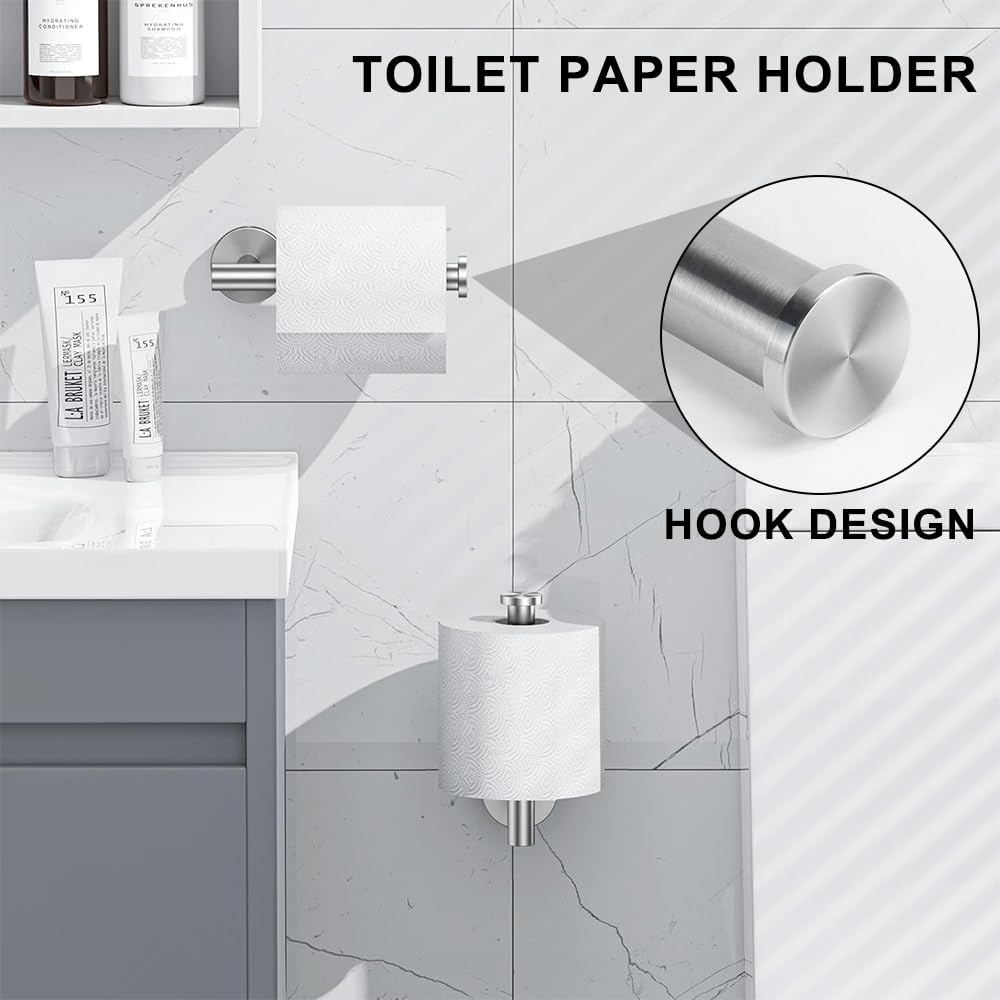Mgahyi 5 Pieces Bathroom Accessories Set, Stainless Bathroom Hardware Set, Extendable Towel Racks For Bathroom(12.8-24.8Inch), R