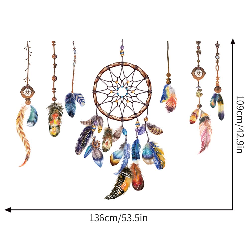 Dream Catcher Wall Decals YXY LLC Dream Catcher Feathers Wall Stickers for Bedroom Kids Room Decoration (Dream Catcher)