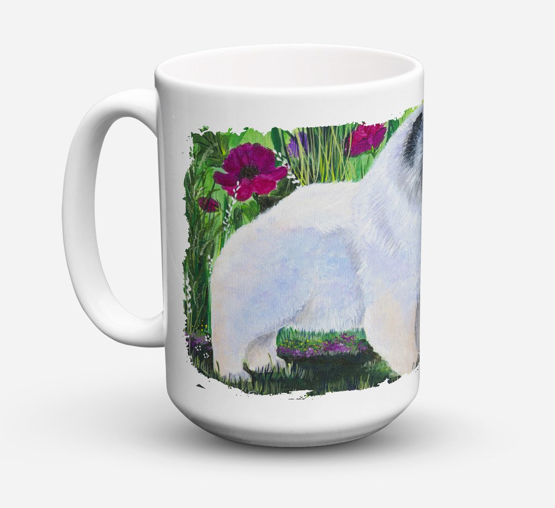 'Caroline's Treasures SS8424CM15 Keeshond Dishwasher Safe Microwavable Ceramic Coffee Mug, 15 oz, Multicolor''