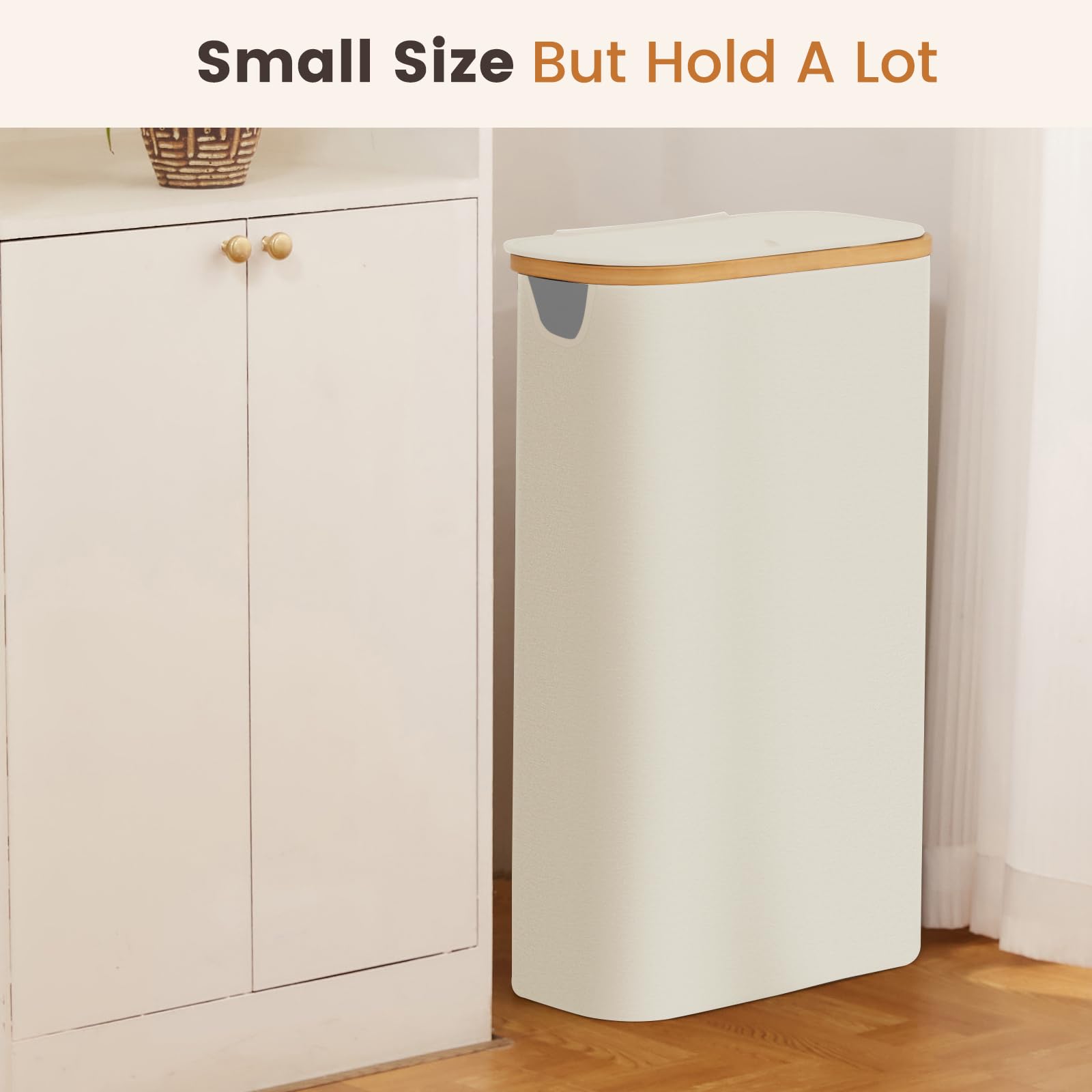 Bathola Small Laundry Basket, 75L Slim Laundry Hamper With Lid, Clothes Hamper For Laundry Basket Collapsible, Narrow Laundry Ha