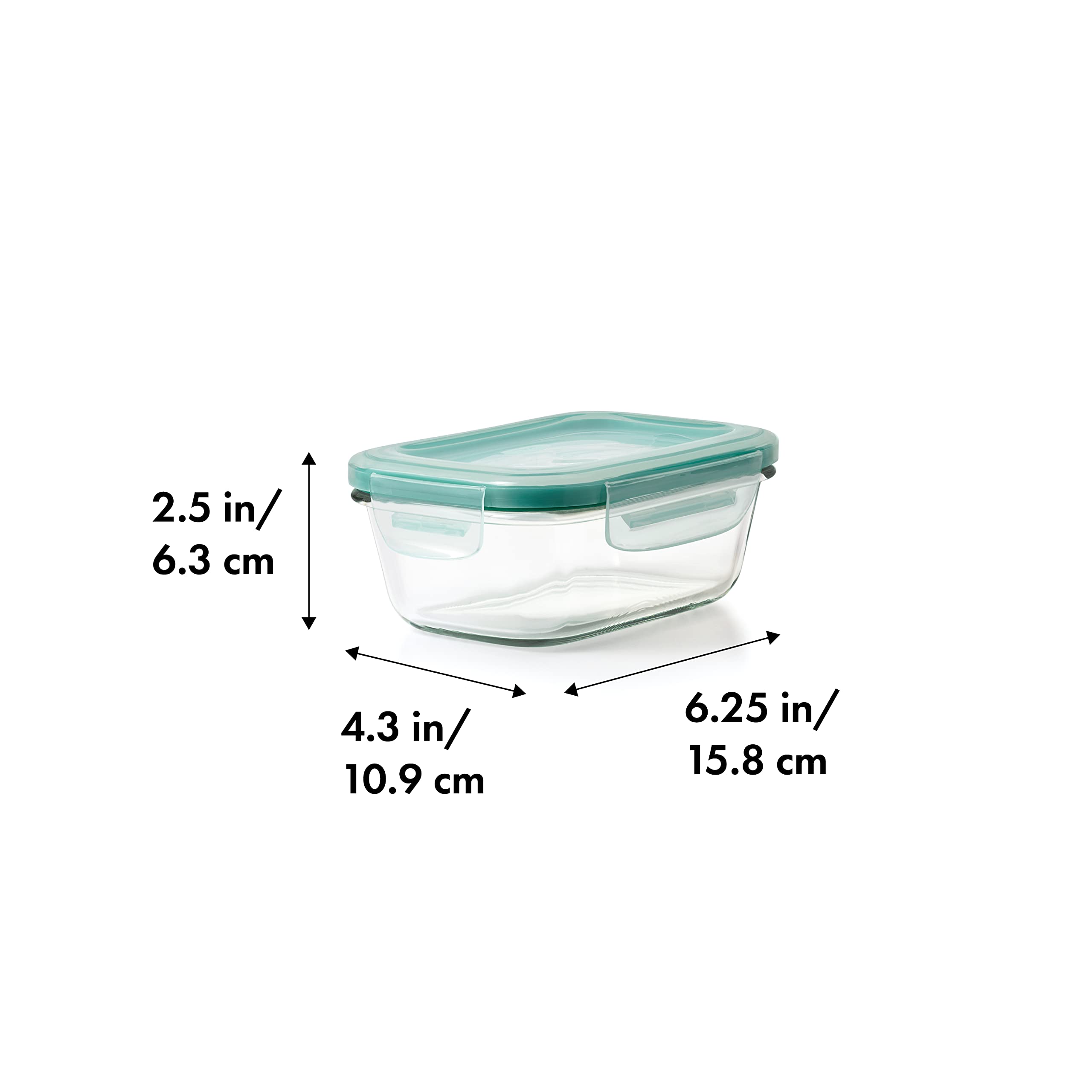Oxo Good Grips 1.6 Cup Smart Seal Leakproof Glass Rectangle Food Storage Container