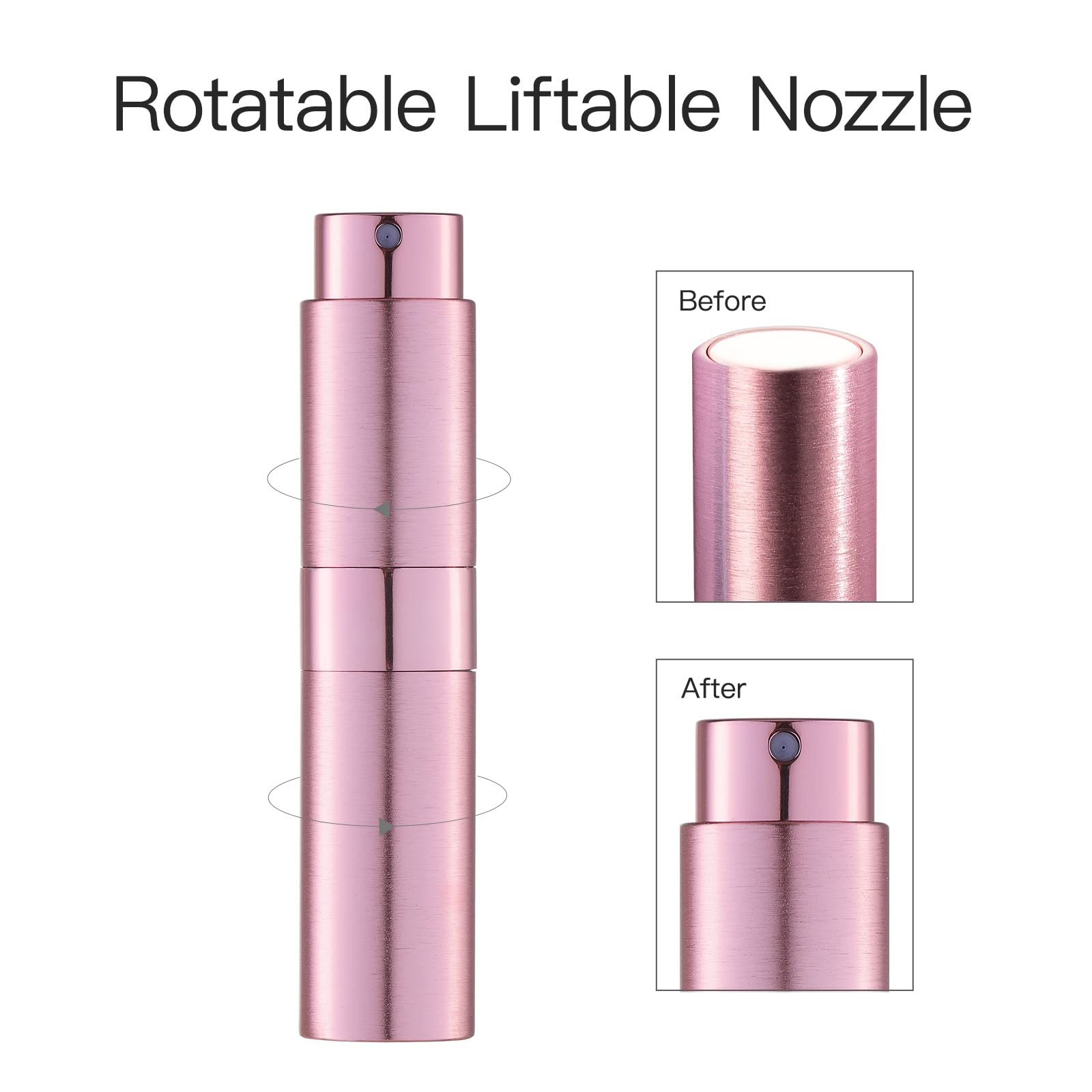 Lisapack 8Ml Brushed Atomizer Perfume Spray Bottle For Travel, Empty Refillable Cologne Dispenser, Portable Sprayer (Pink)