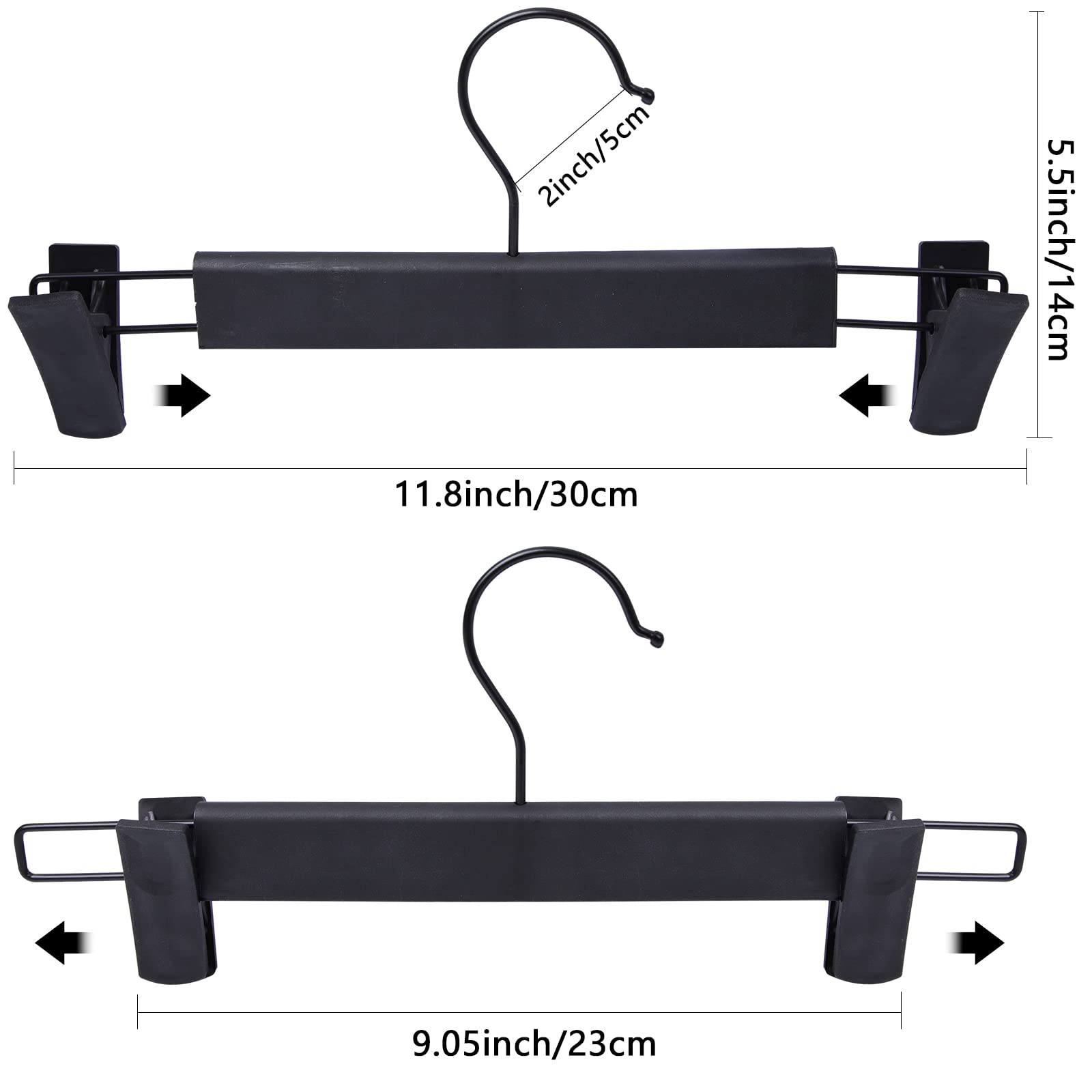 NORTHERN BROTHERS Pants Hangers  50Pack Skirt Hangers with Clips Black Pant Hangers for Pants Bulk Shorts Hangers