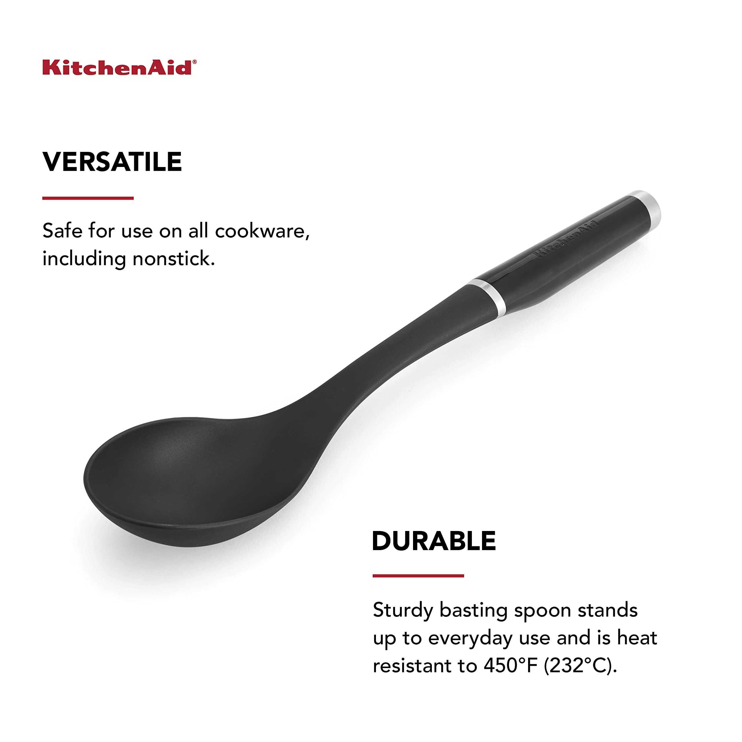 BASTING SPOON NYLON BLK (Pack of 1)