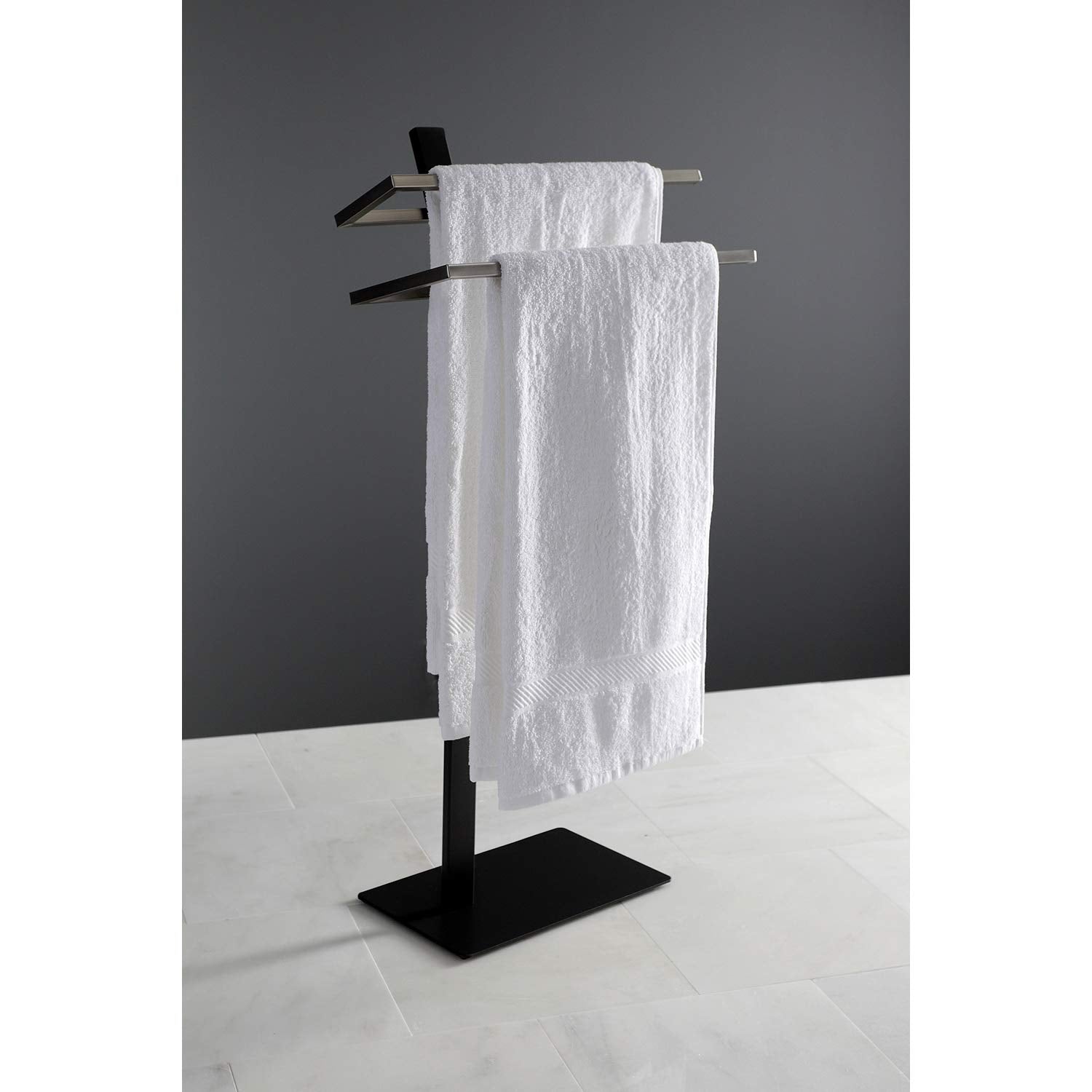 Kingston Brass Scc8398 Edenscape Freestanding -Towel Rack, Brushed Nickel