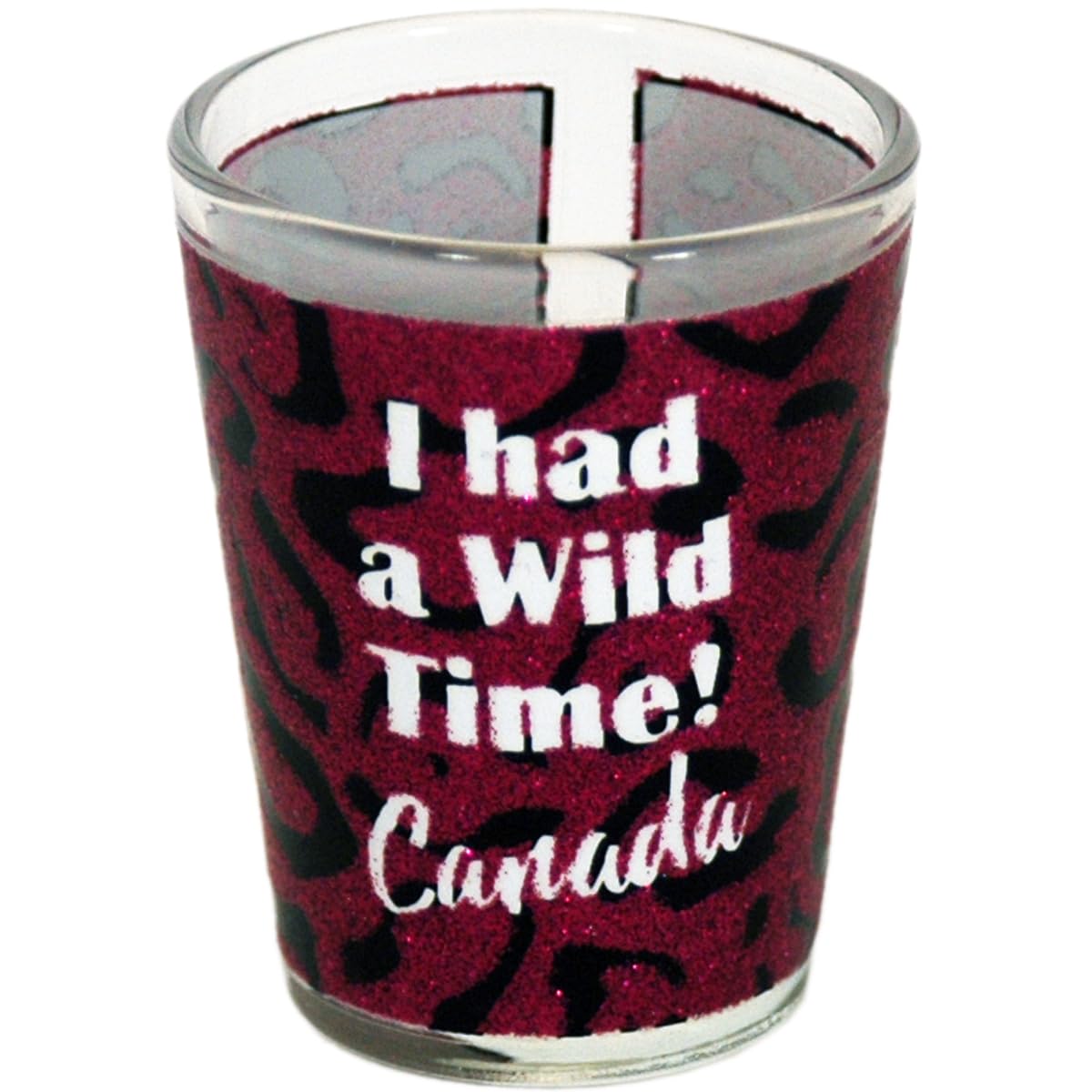 Jenkins Souvenirs Canada Shotglass 89999JE Animal Print Wild Time Motto Drinkware Shot Glass 1.5-Ounce