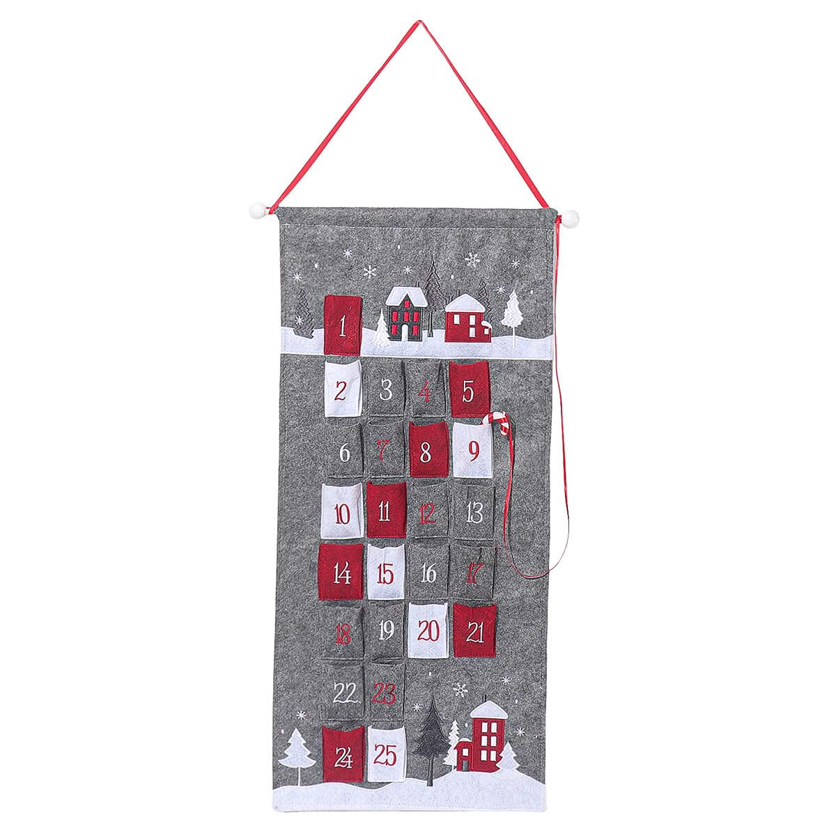 GMOEGEFT Advent Calendar 2024 Countdown to Christmas 25 Days Hanging Xmas Home Wall Fabric Decoration