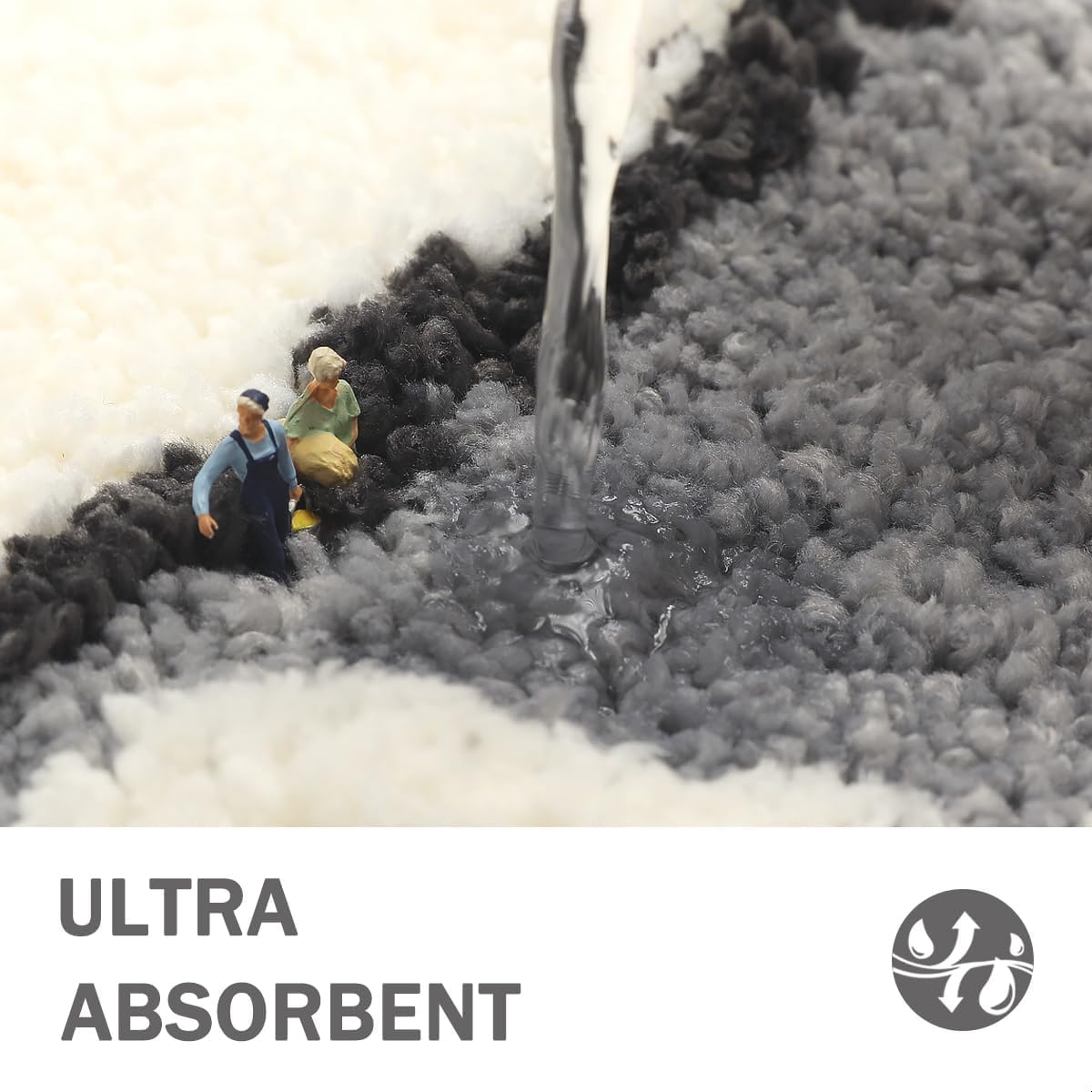 Tyrafry Cute U-Shaped Toilet Rug, Ultra Soft Microfiber Bathroom Rug Non Slip Toilet Mat Water Absorbent Rug For Bathroom Floor