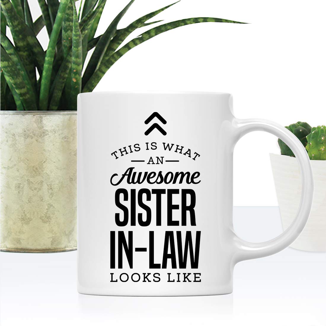 Andaz Press 11oz. Ceramic Coffee Tea Mug Gift, This is What an Awesome Sister-in-Law Looks Like, 1-Pack, Birthday Gift Ideas Cow