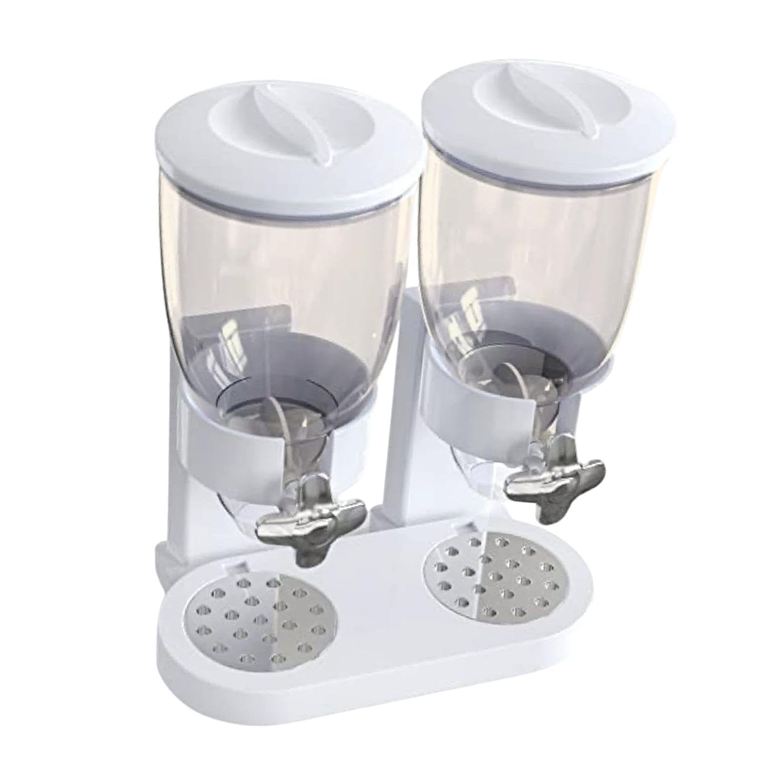Atorse Cereal Storage Bin Organizer Canister Pantry Grain Sugar Grain Dispenser Box Double Cup White|Home & Garden|Kitchen, Dini