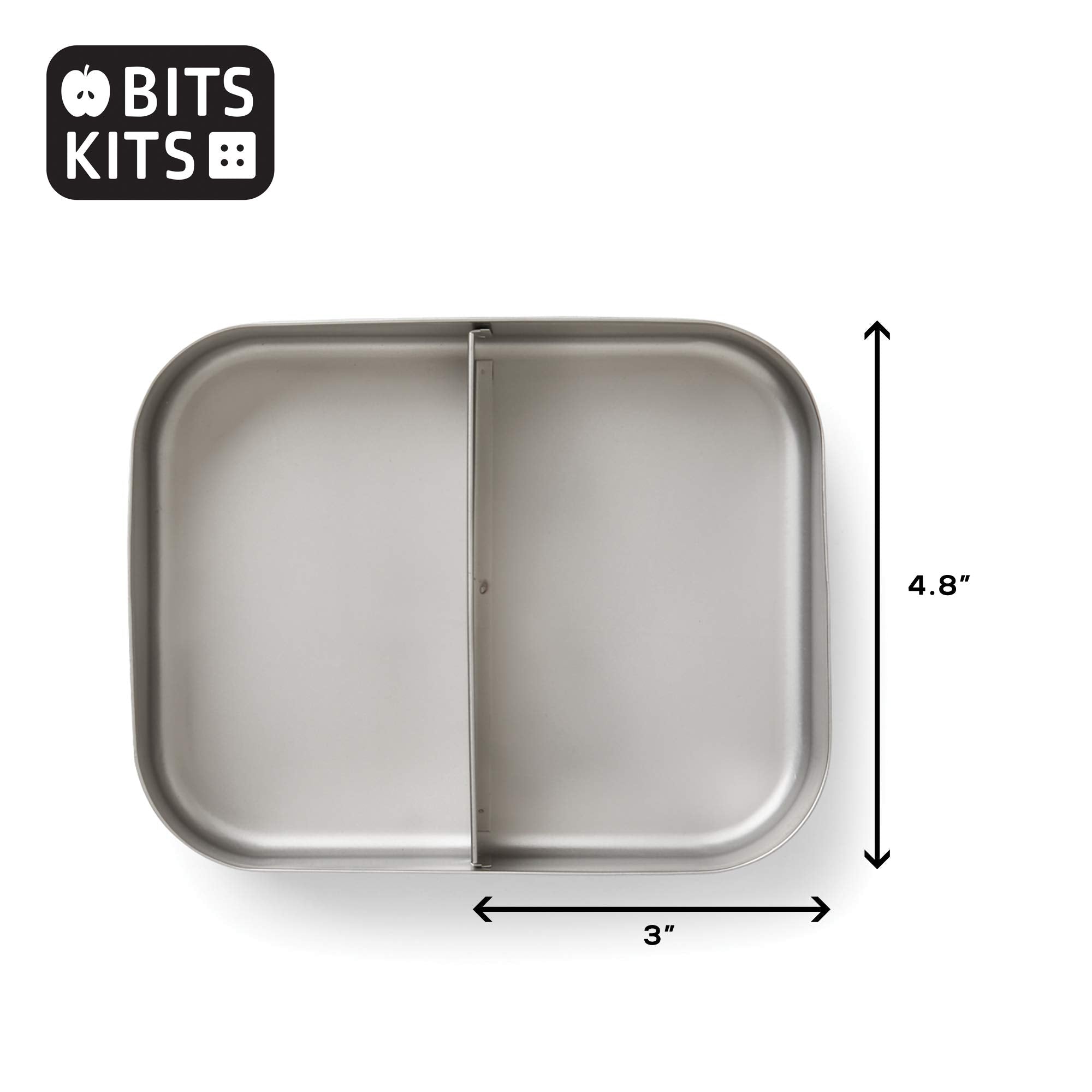 Bits Kits Stainless Steel Bento Box Lunch And Snack Container For Kids And Adults, 2 Sections