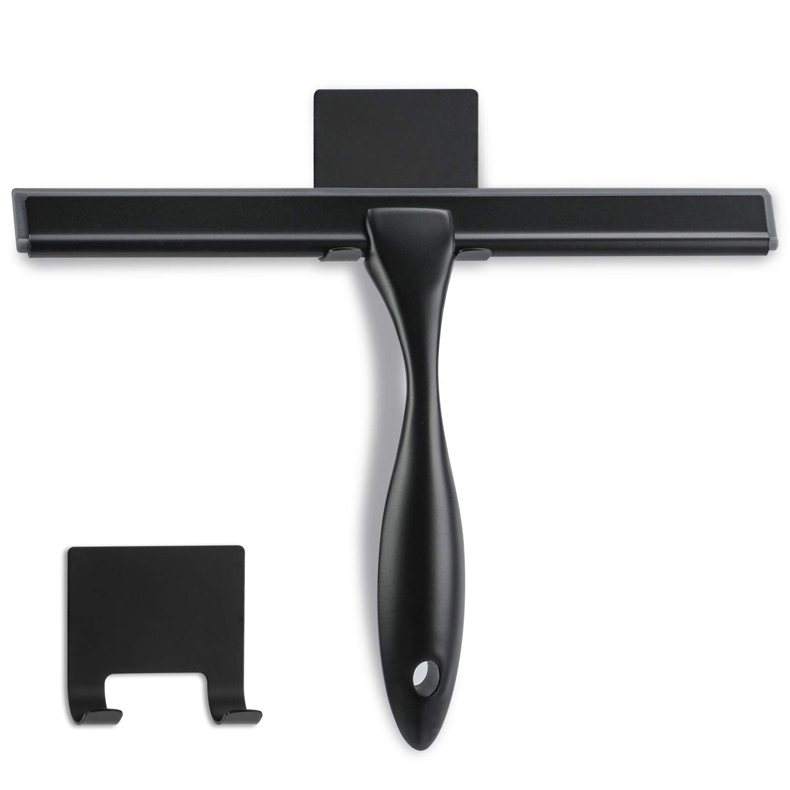Shower Squeegee, 10-Inch Matte Black Squeegee, All-Purpose Stainless Steel Squeegee For Bathroom, Shower Doors, Mirrors, Tiles A