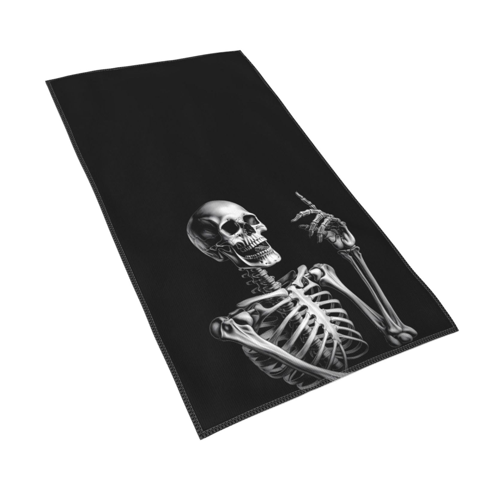 Aieefun Ultra Soft Absorbent Hand Towels, Rock and Roll Halloween Skull Bathroom Towel for Gym and Spa, 27.5 x 15.7 Inches