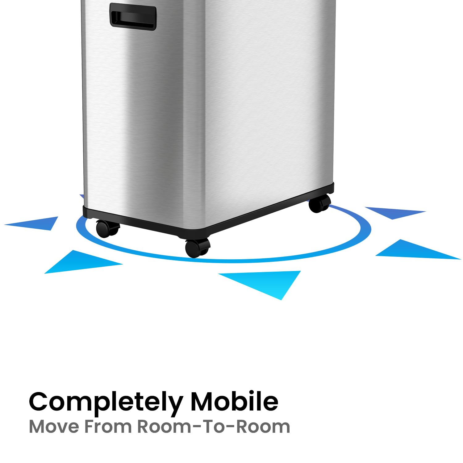 Itouchless 16 Gallon Touchless Sensor Kitchen Trash Can And Recycle Bin With Wheels, 60 Liter Stainless Steel Dual-Compartment (