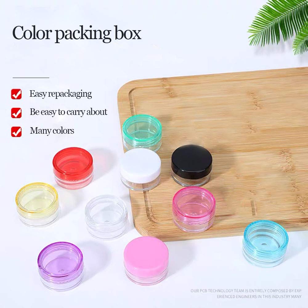 Aliotech 10Pcs Empty Cosmetic Containers Round Cosmetic Sample Pots Jars Makeup Containers With Multi Color Top Lid(5 Gram)