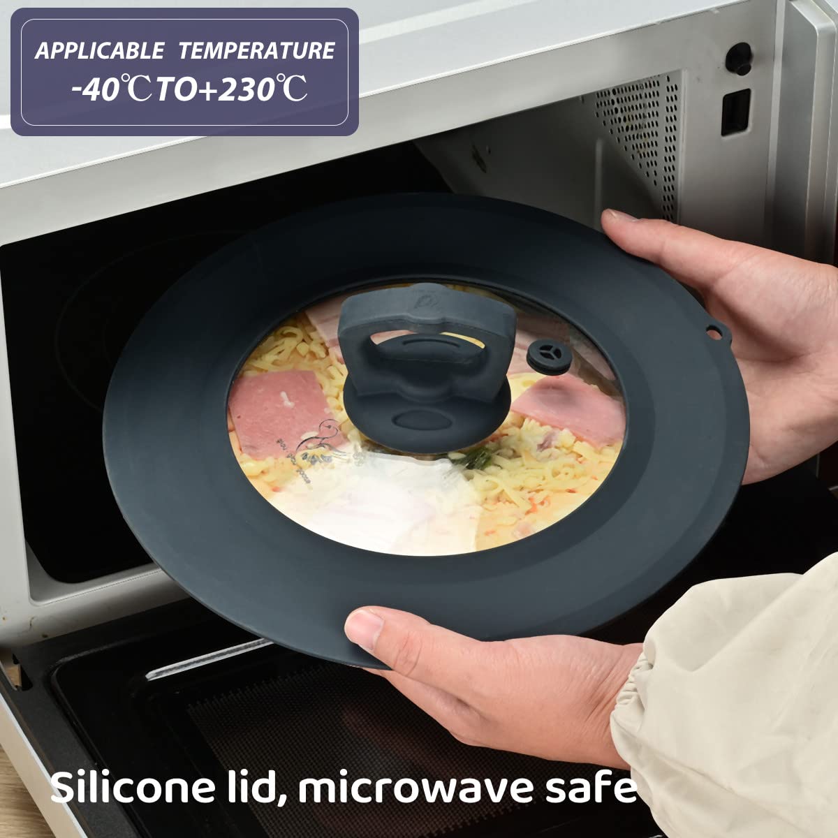 Set Of 2 Vented Tempered Glass Universal Lid For Pot Pan Skillet With Heat Resistant Silicone Microwave Safe Splatter Lid Cover