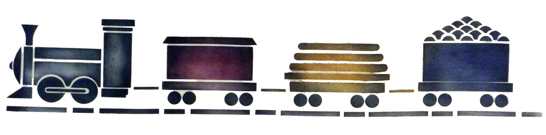 Designer Stencils Train With Track Cake Foodgrade Stencil, 2 X 11.3 Inches