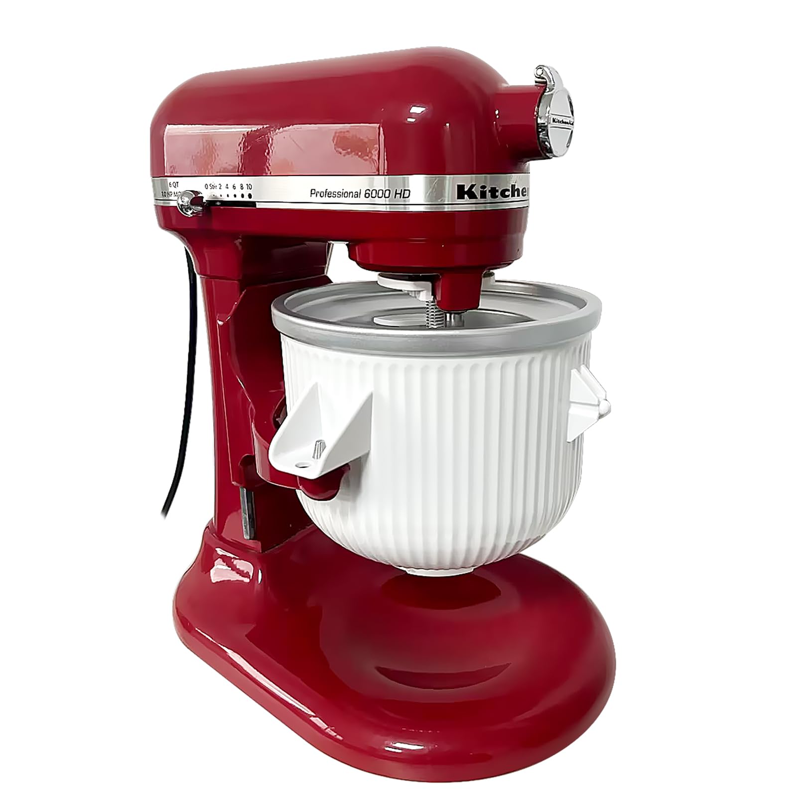 Gdrtwwh Ice Cream Attachment for Kitchenaid Stand Mixer Ice Cream & Sorbet Gelato Maker Fits Kitchenaid 4.5-5Qt Stand Mixer and 5-6-7Qt Bowl-Lift(Dishwasher Safe)