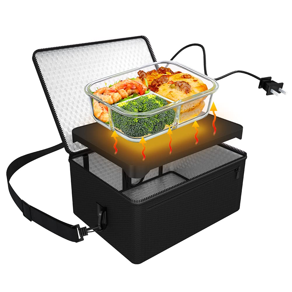 [90W Faster] Portable Oven, 110V 90W Portable Food Warmer Personal Portable Oven Mini Electric Heated Lunch Box for Reheating & 