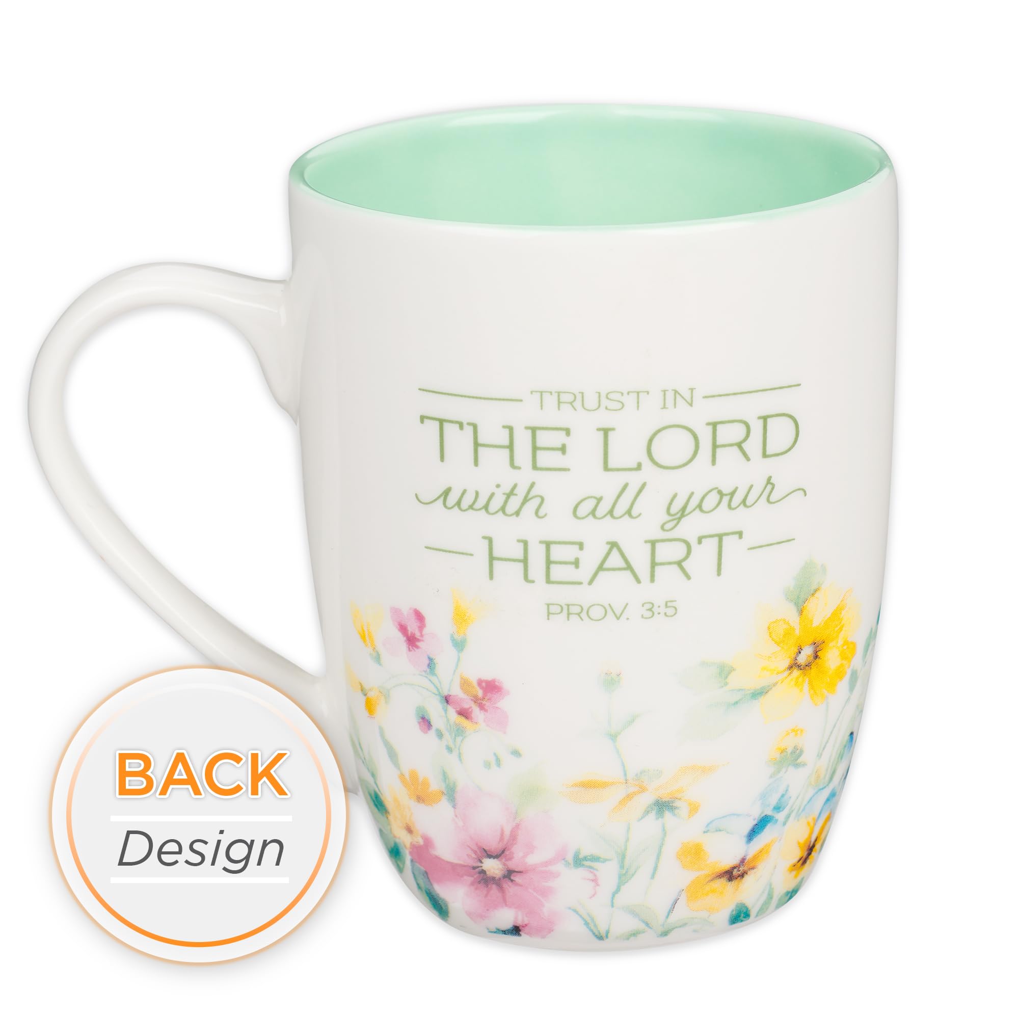 Christian Art Gifts Inspirational Ceramic Coffee & Tea Scripture Mug for Women: Trust in the Lord Encouraging Bible Verse, Micro