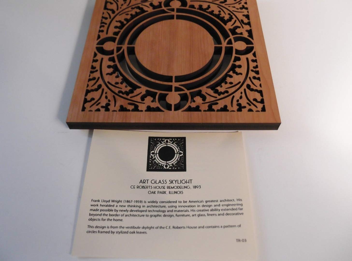 Frank Lloyd Wright Roberts Skylight Design Laser Cut Wood Trivet