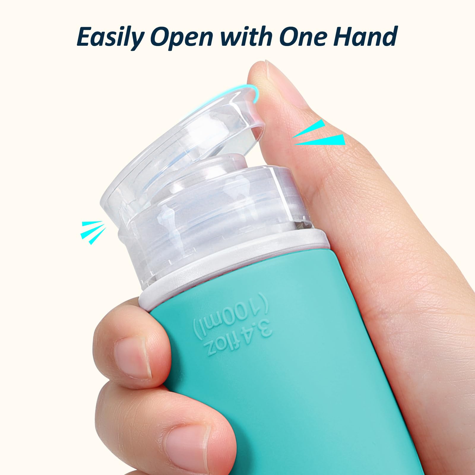 Packism Tsa Approved Toiletry Bottles - 9 Pack Leakproof 3.4Oz Silicone Travel Bottles For Toiletries, Travel Accessories With C